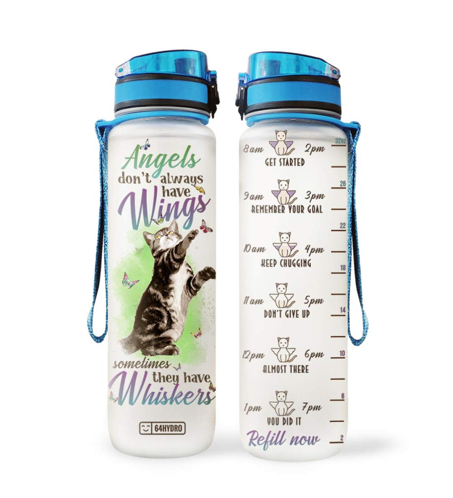 64HYDRO 32oz Motivational Fitness Sports Water Bottle with Time Marker, Strainer & Fast Flow - BPA Free for Work, Gym & Outdoor Sports - Buy Online on GoSupps.com