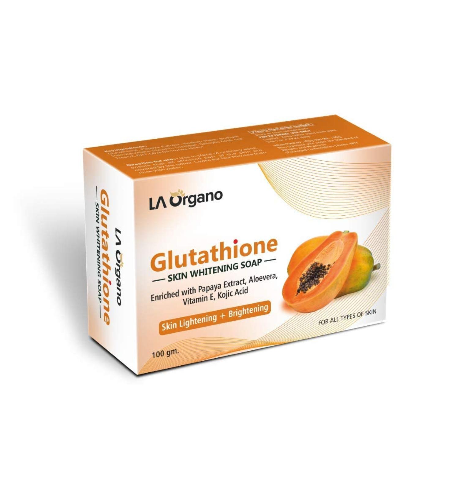 CROW LA Organo Glutathione Papaya Skin Whitening Soap - Vitamin E & C - Dark Spot & Dead Skin Cell Removal - 100g - International Shipping Available - Buy Online on GoSupps.com