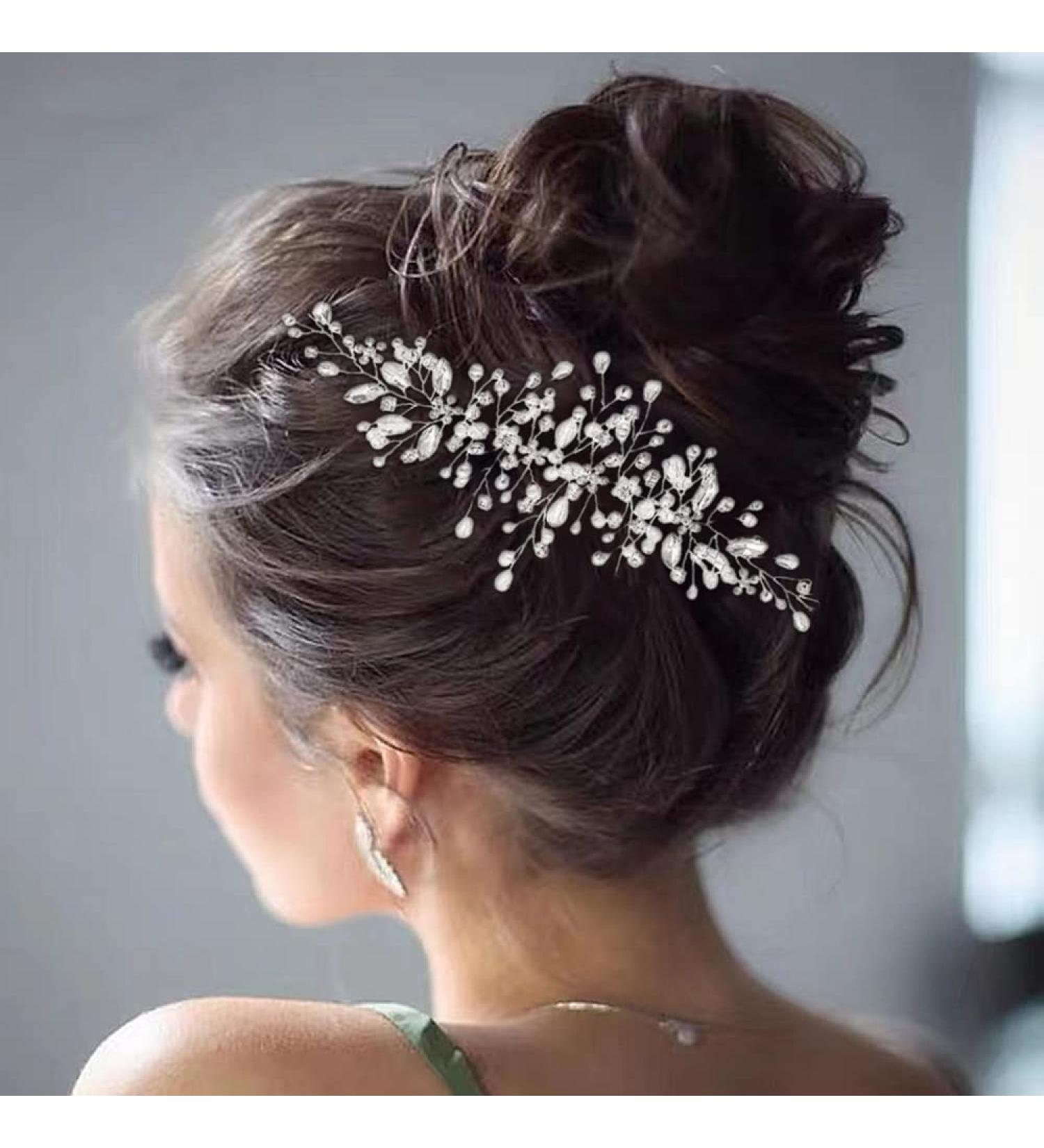Wedding Hair Clip Bridal Diamante Hair Comb Crystal Hair Comb Wedding Hair Accessory Decorative Wedding Hair Comb Hair Accessories for Brides Girls - Buy Online on GoSupps.com