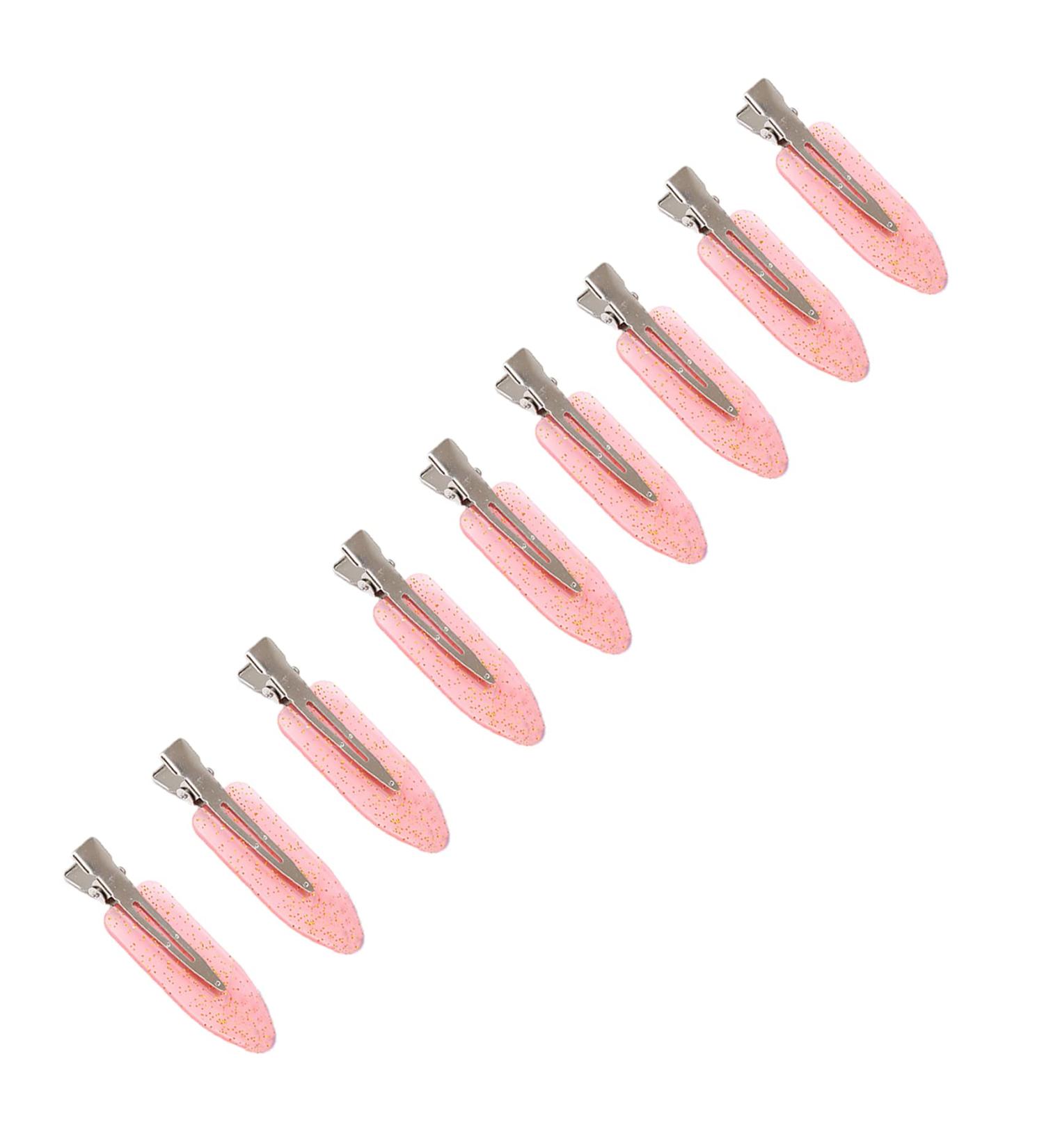 JeoPoom Hairpin 9 Pcs No Bend Hair Clips No Crease Hair Clips Pin Curl Clips Makeup Seamless Hair Clip Clamps for Girl Woman Makeup Bangs Hair Styling(TransparentPink) Transparent Pink