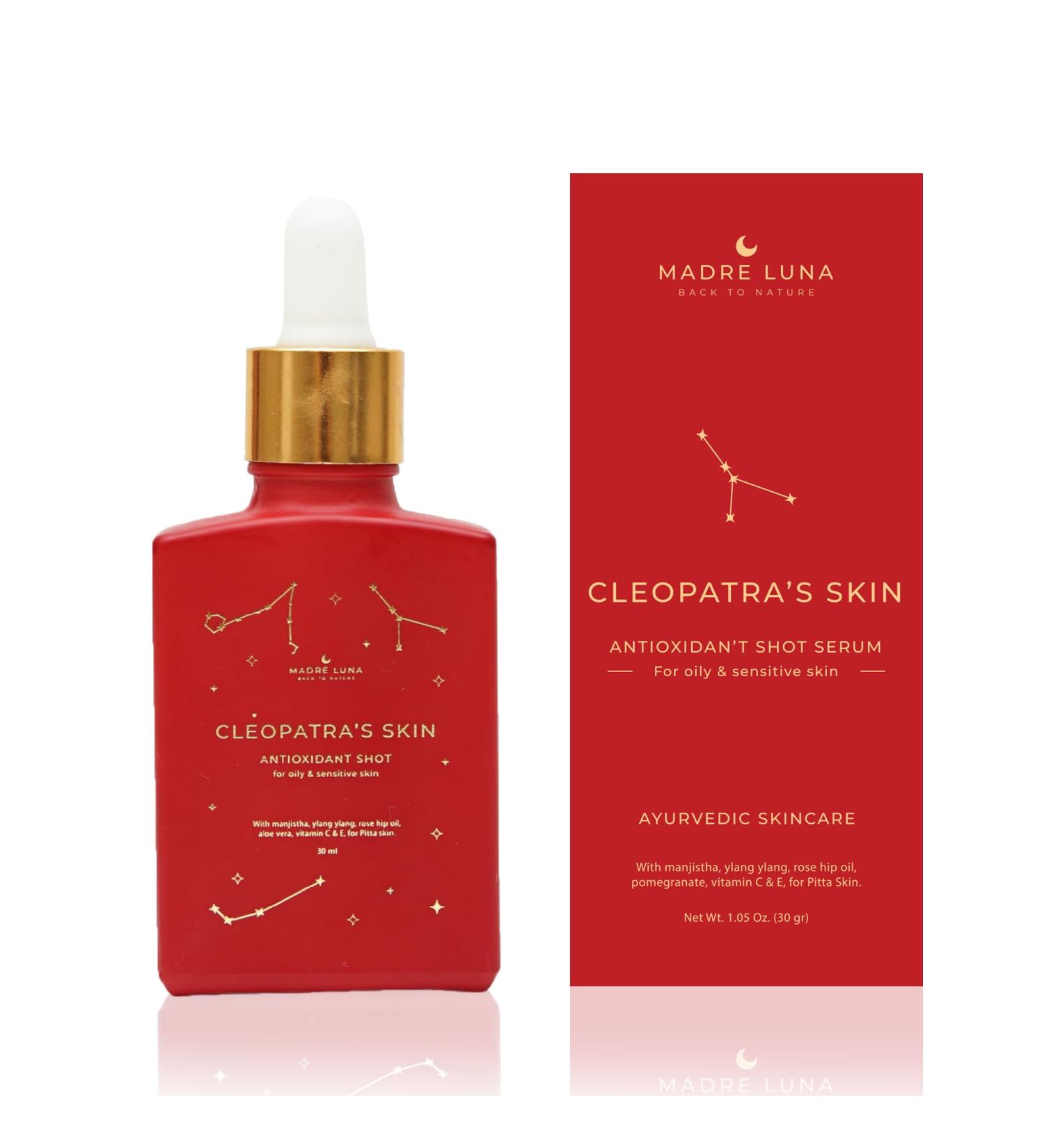 CLEOPATRA'S SKIN Moisturizing Serum Ayurvedic Face Oil for Oily & Sensitive Skin Antioxidant Anti-Aging & Hydrating with Pomegranate & Manjistha Non-Greasy & Collagen-Boosting Glow Oil - Buy Online on GoSupps.com