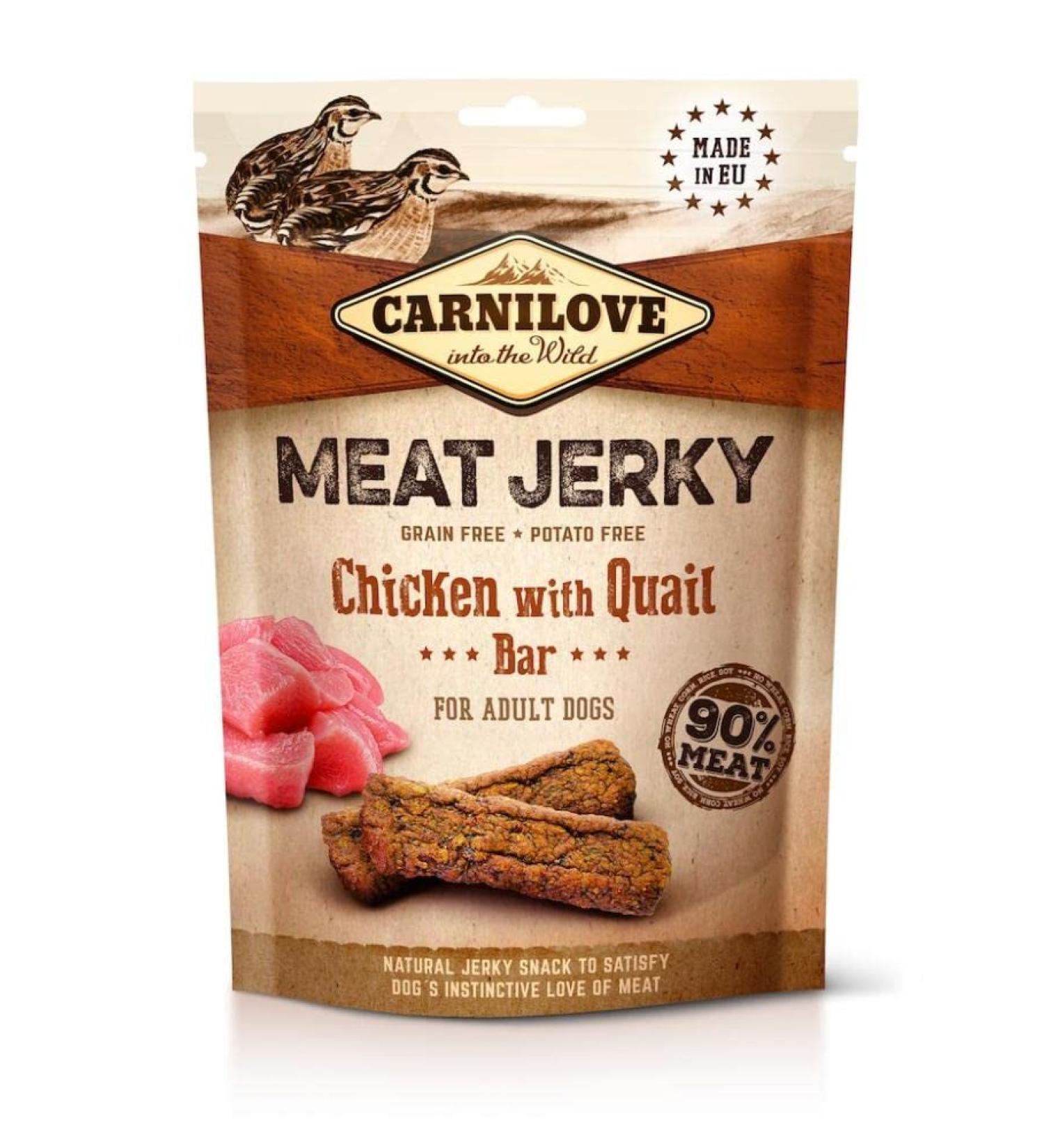 CARNILOVE Jerky Quail and Chicken Sticks 12 x 100g