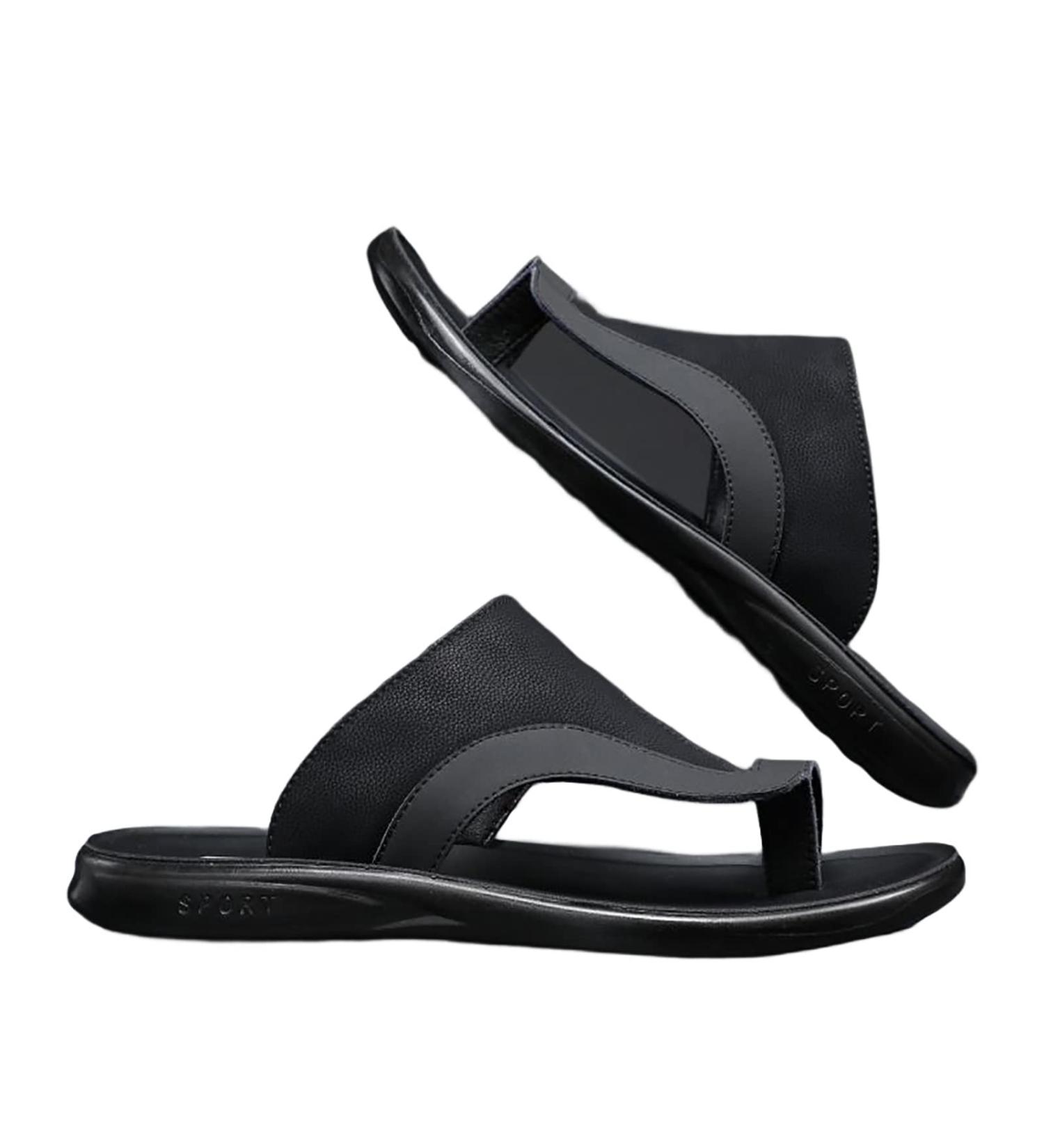 CLSQLXYJZC Mens Foot Correction Flip Flops - Black Open Toe Sandal for Hallux Valgus, Bunion Splints & Plantar Fasciitis - 24cm Foot Length - Buy Online on GoSupps.com