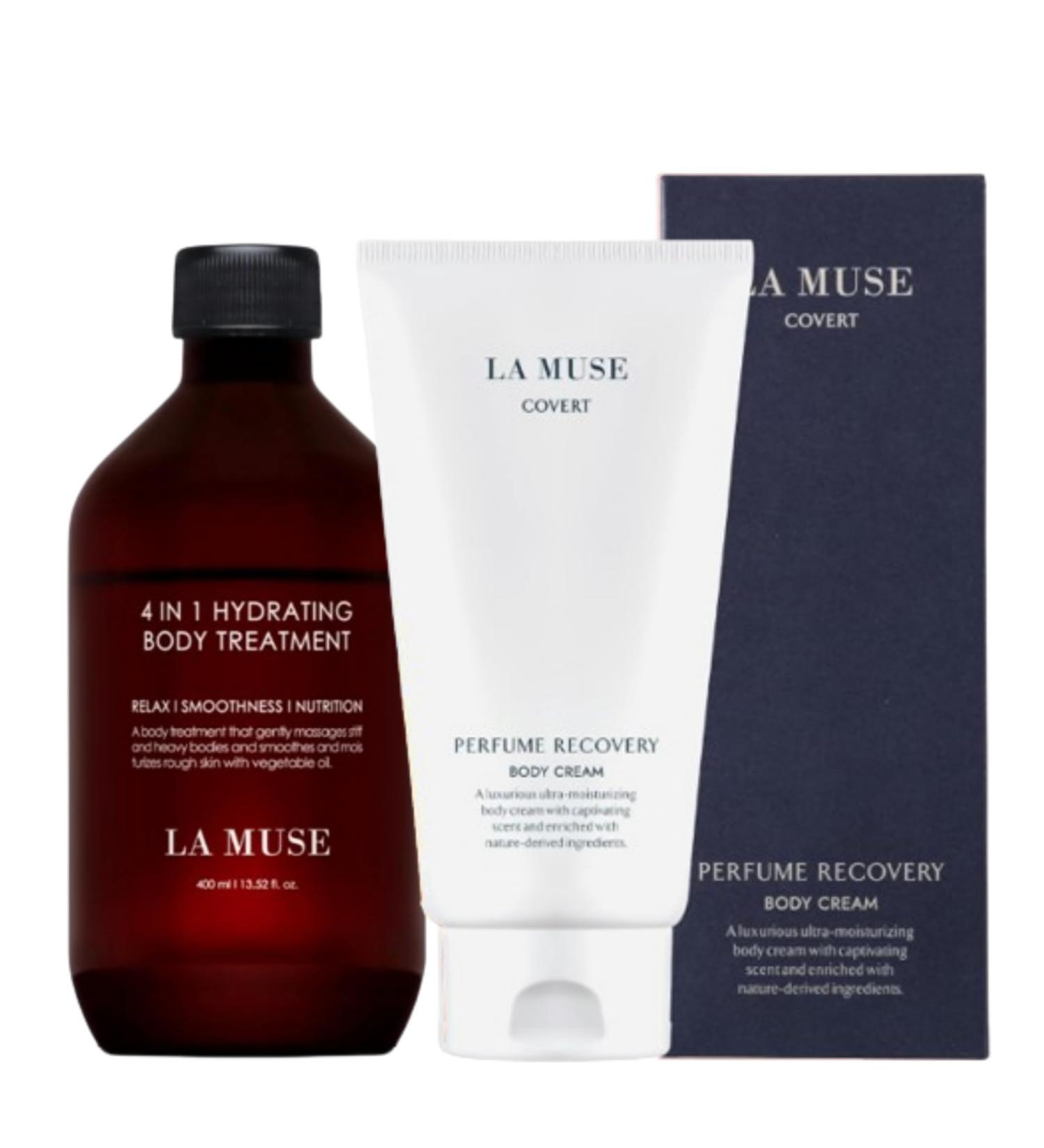 LA MUSE 4-in-1 Body Treatment & Body Cream(Covert) | Exfoliating and Massaging Oil with Hydrating Body Cream | For Smooth, Nourished, and Revitalized Skin | Complete Relaxing Body Care Routine - Buy Online on GoSupps.com
