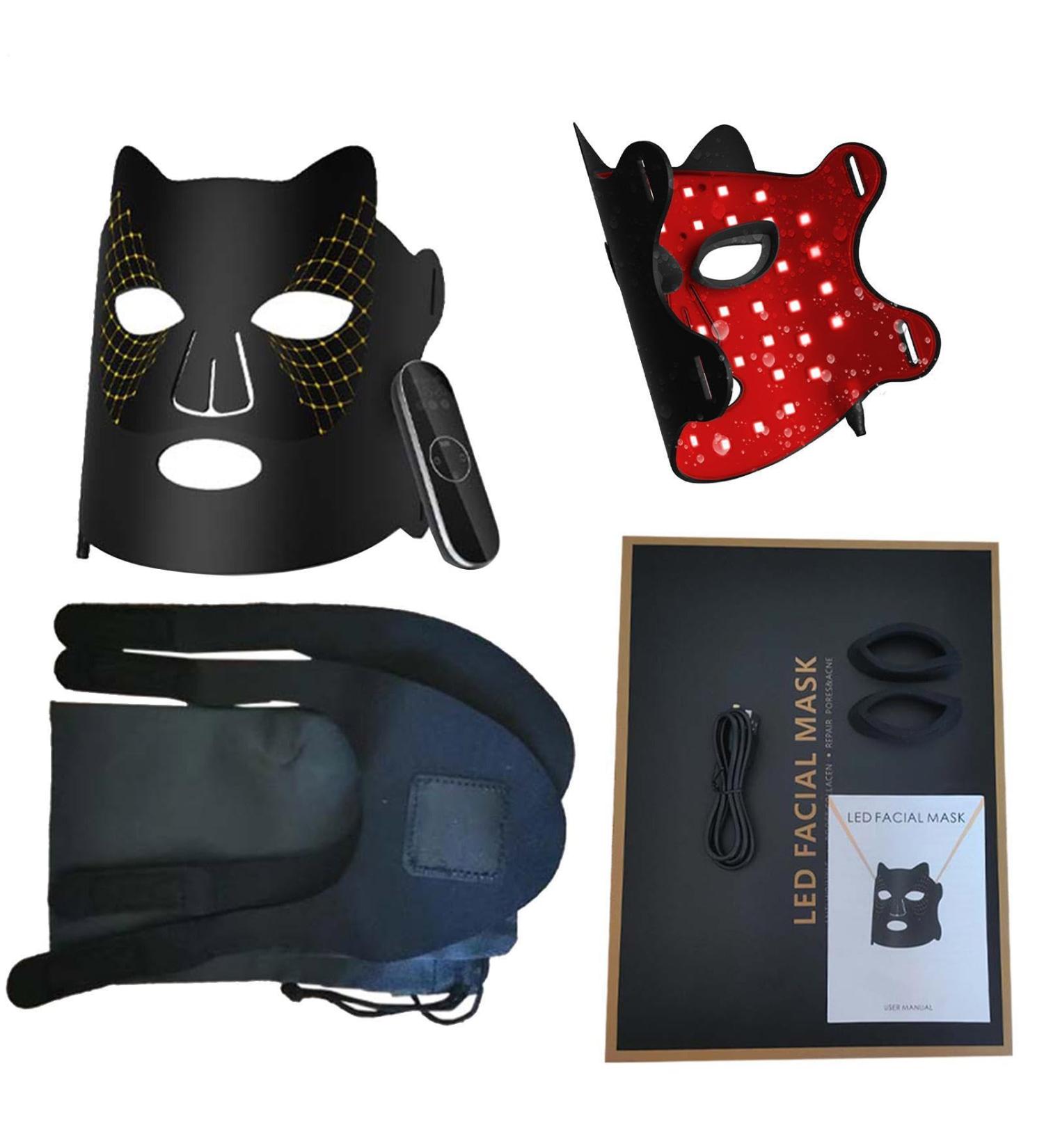 Couvre-visage lumi re LED soin la lumi re rouge pour le visage | Soins de la peau LED avec synchronisation 3 vitesses - Couvre-visage de beaut soins de la peau clairs 4 couleurs - Buy Online on GoSupps.com