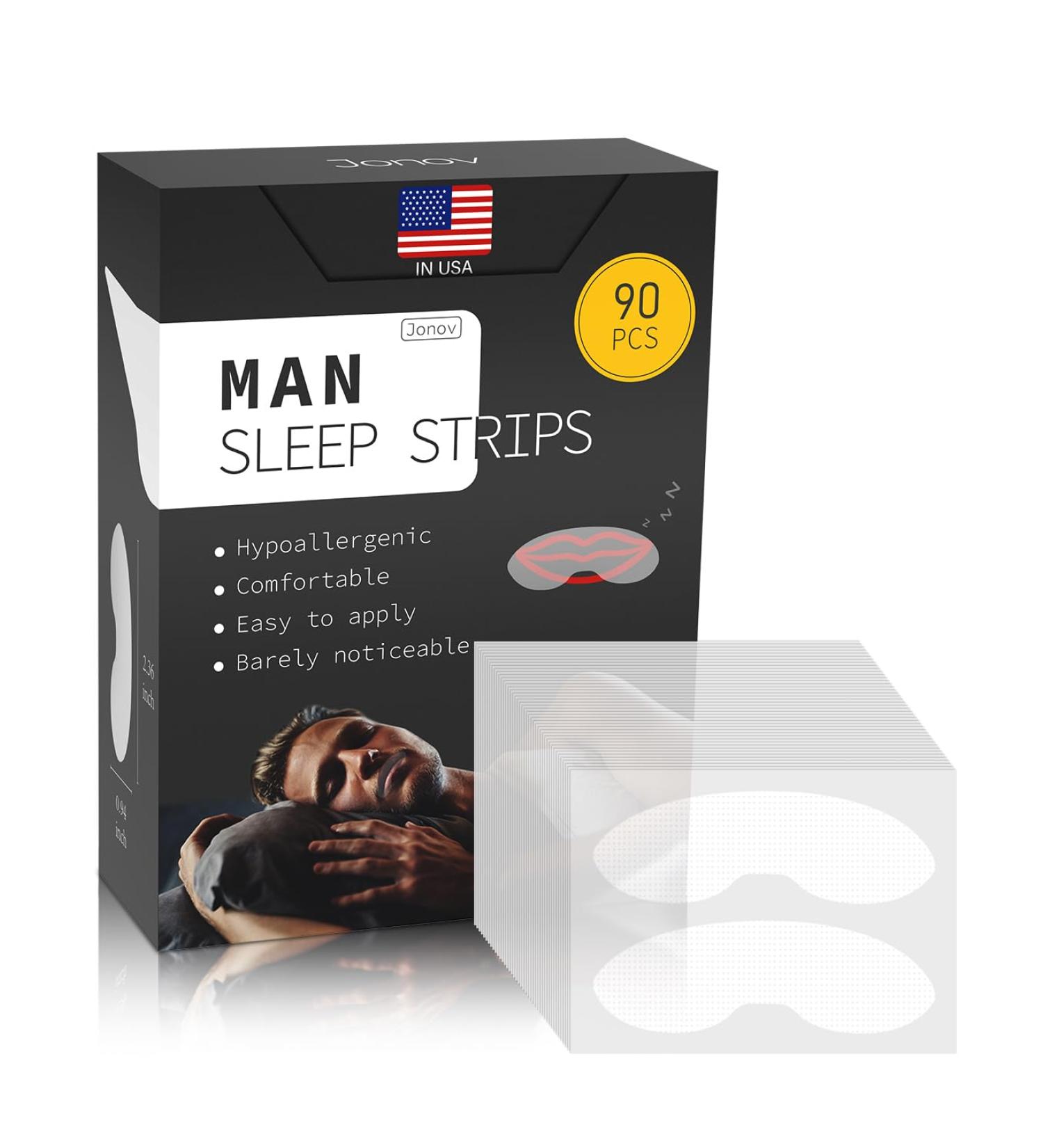 Men Large Mouth Tape for Snoring & Sleep Relief | Promotes Nose Breathing | Improve Sleep Quality | Black - Buy Online on GoSupps.com