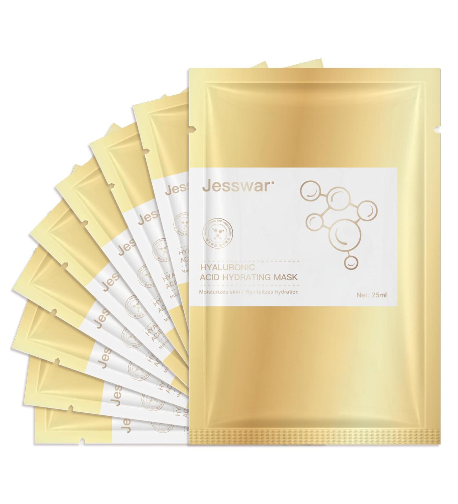 Jesswar 10 Sheet Facial Mask - Hyaluronic Essence & Centella Asiatica for Deep Hydration & Moisturizing | International Shipping Available - Buy Online on GoSupps.com