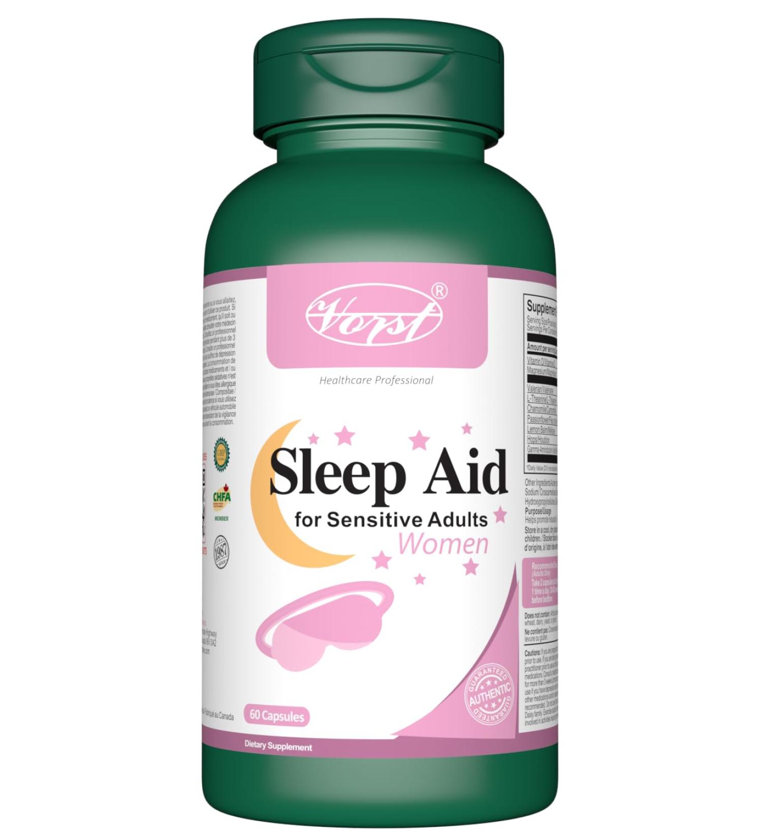 VORST Natural Sleep Aid Supplement for Women 60 Capsules | Powder Pills | 1 Bottle 60 count (Pack of 1) - Buy Online on GoSupps.com