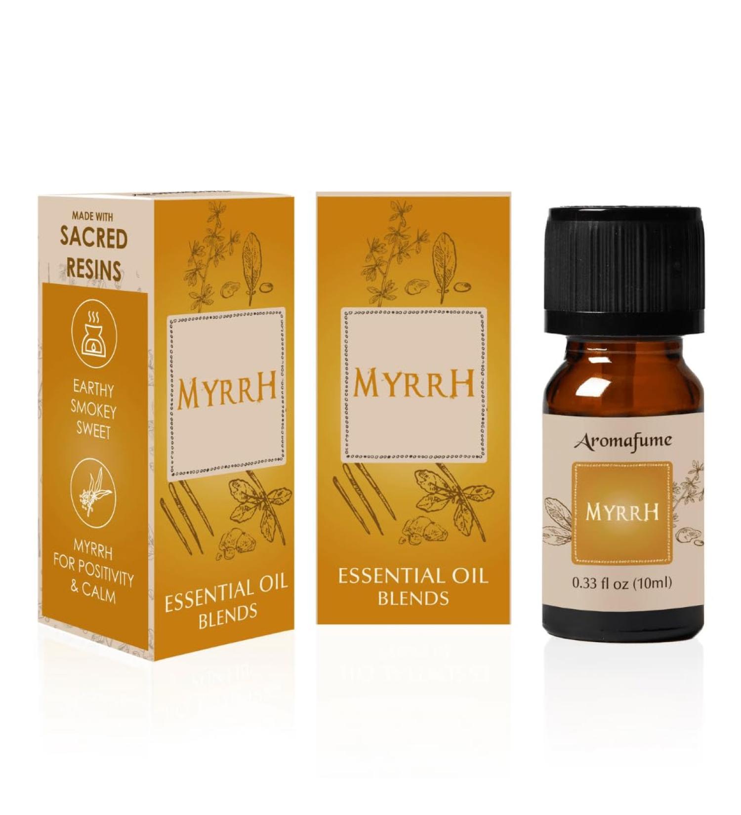 Pure Resin Mirra Essential Oil Diffuser Blend 30ml by Aromafume | Commiphora Myrrha Extract | Native to East Africa | Clears Negativity & stimulates a Spiritual Connection | Charged with Pure Resins - Buy Online on GoSupps.com