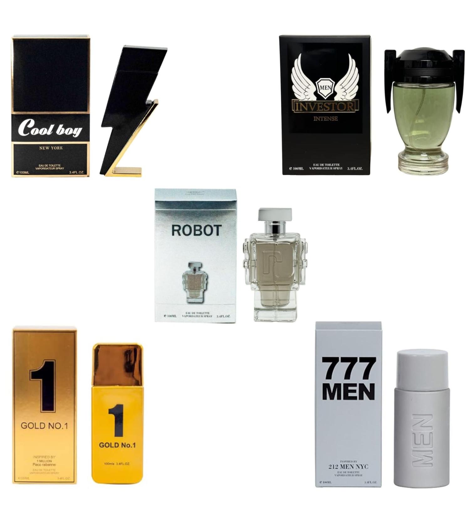 Cologne for Men (3.4oz/100ml x 5Pcs) Eau de toilette (Impression of Badboy Phantom Invictus Victory 1 Millionaire 2112 Nyc) Pack of 5pcs - Buy Online on GoSupps.com