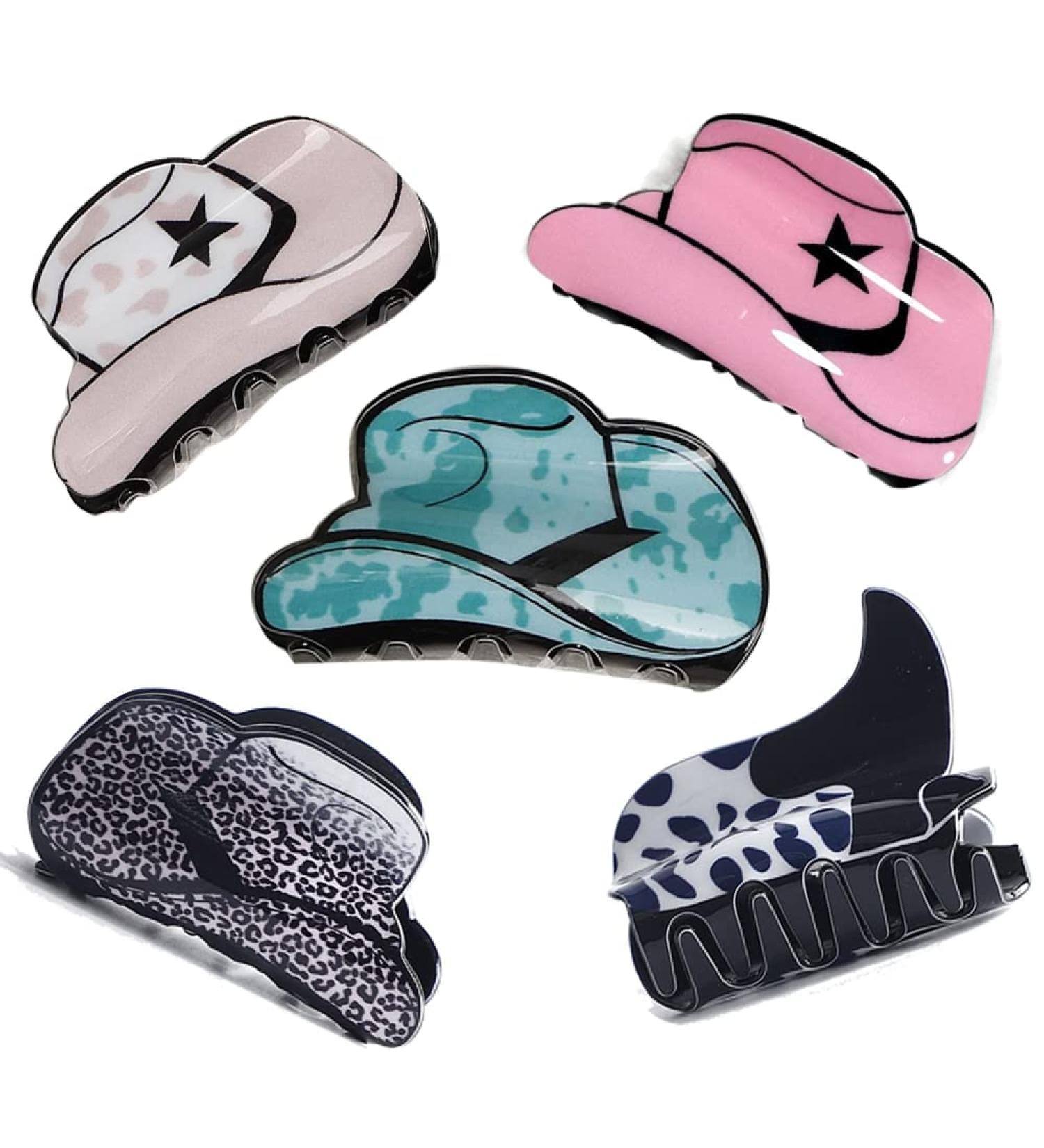 5 Pcs Western Cowboy Hair Claw Clips - Leopard Star Pattern Hair Clips for Women and Girls - Buy Online on GoSupps.com