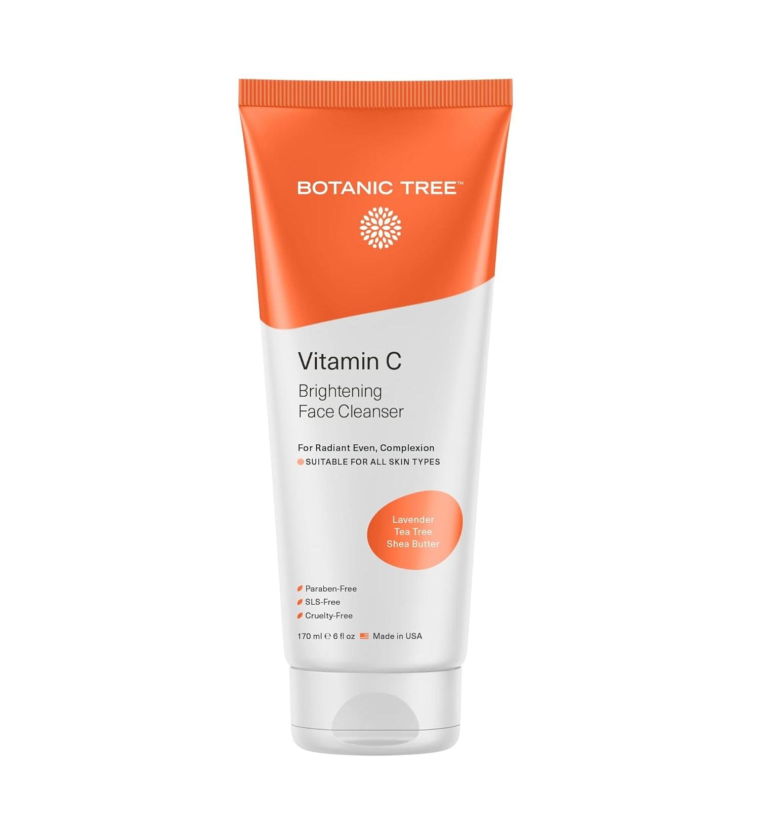 Botanic Tree Vitamin C Facial Cleanser for All Skin Types - 6 Fl Oz - Anti Aging Face Wash for Women & Men - Minimize Acne Scars, Brighten Skin, Reduce Breakouts - Buy Online on GoSupps.com