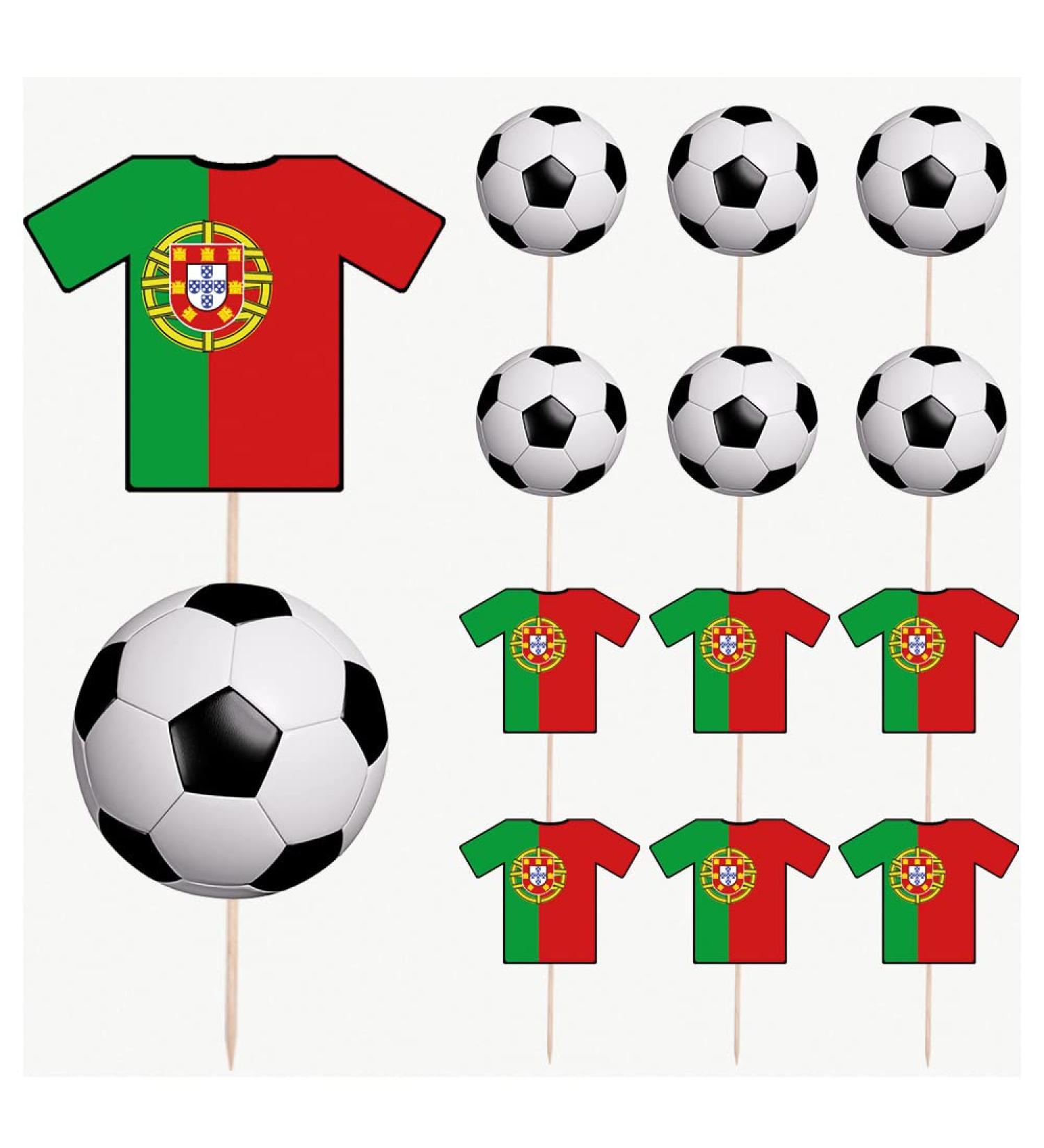 Portugal Football Party Food & Cupcakes Picks Decorations Toppers World Cup 2022 (pack of 14) - Buy Online on GoSupps.com