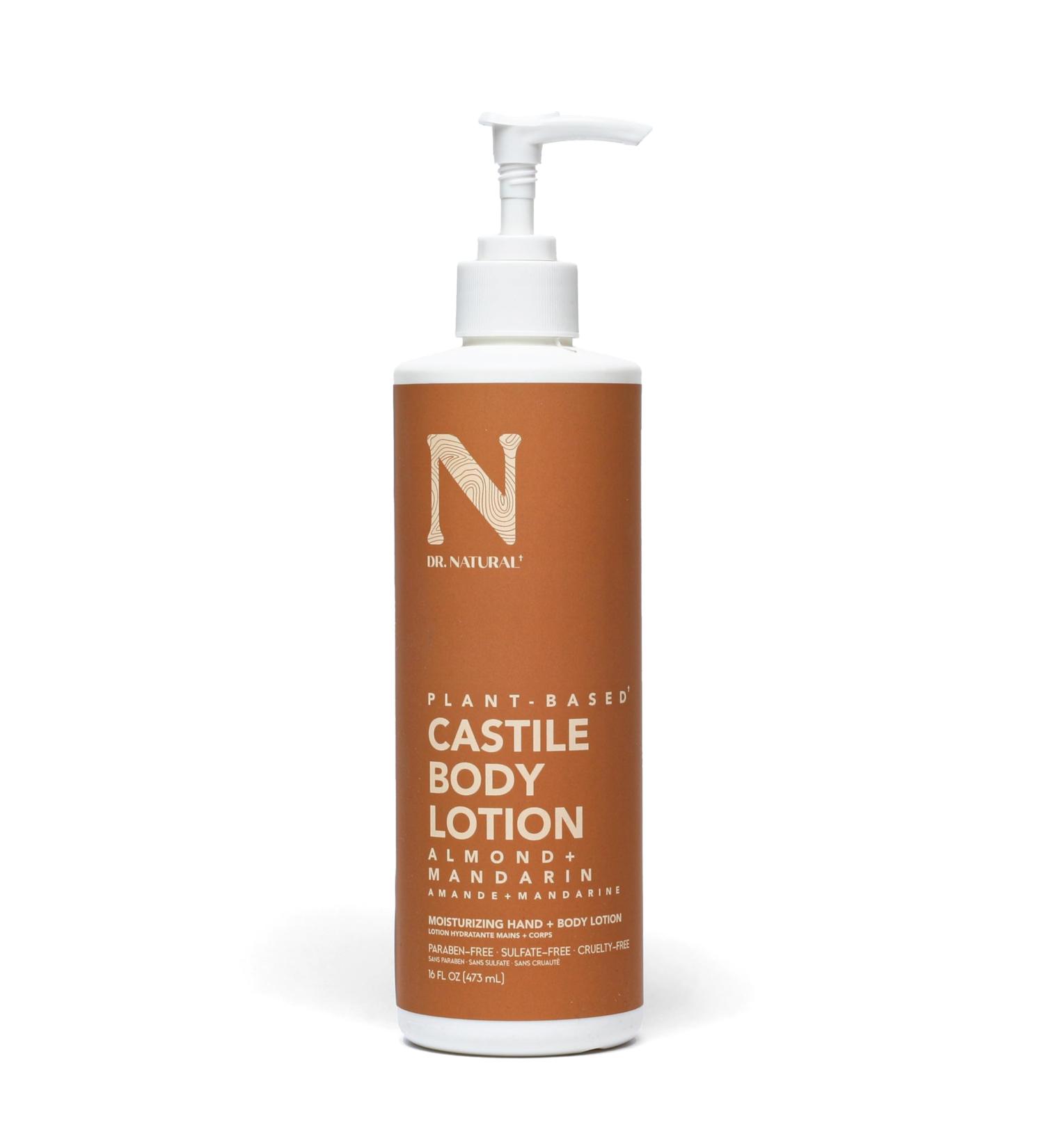 Dr. Natural Castile Body Lotion - Cr me l g re au beurre de karit - Soin doux pour hommes et femmes - Amande et mandarine - 473 ml - Buy Online on GoSupps.com