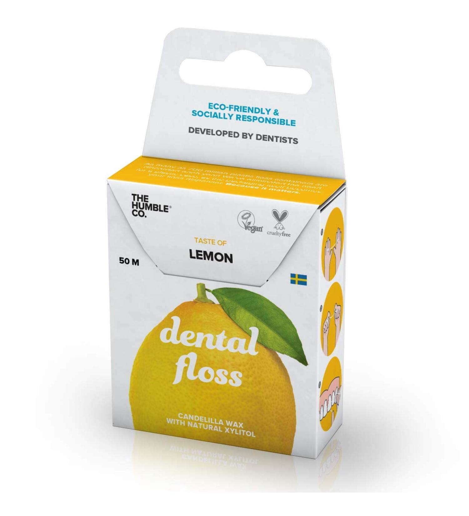 Humble Dental floss - Lemon - Dental floss - Lemon - 3 x 50m
