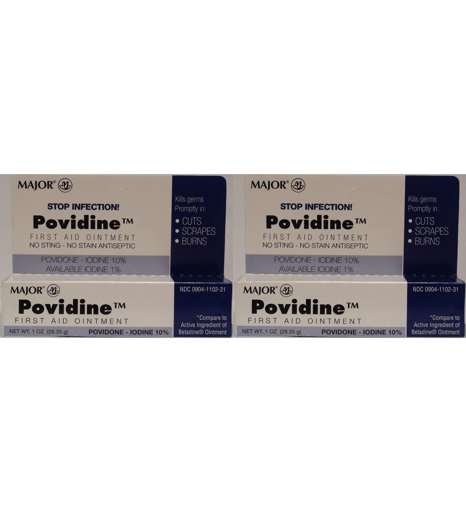 Povidone Iodine 10% Generic for Betadine Ointment 1 oz. Tube Pack of 2 Tubes Total 2 oz.