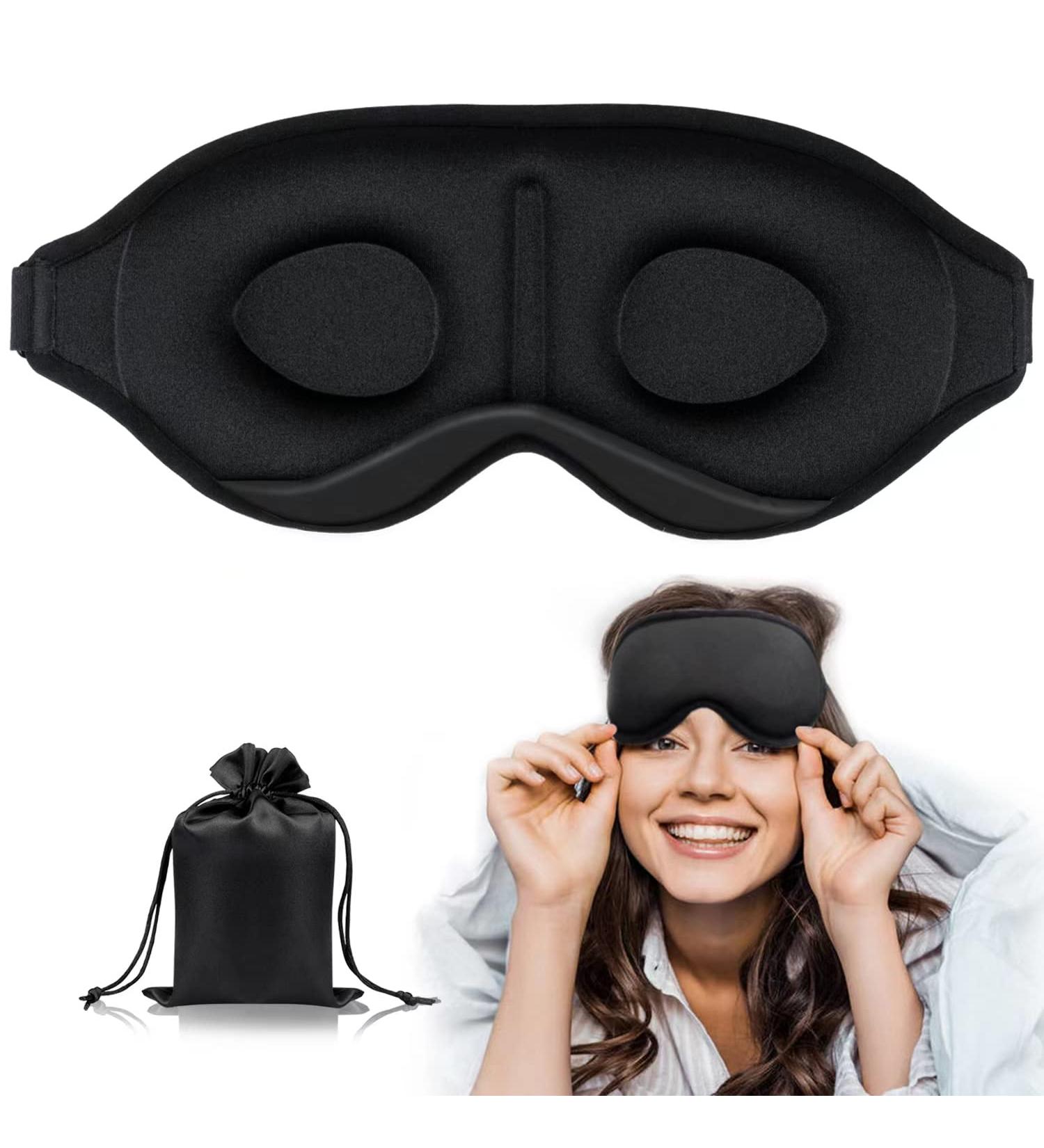 100% Blackout 3D Contoured Cup Sleep Mask for Women Men - Adjustable Strap, Washable - Ideal for Travel, Side Sleeper, Meditation - Gxus-sm1 - Buy Online on GoSupps.com