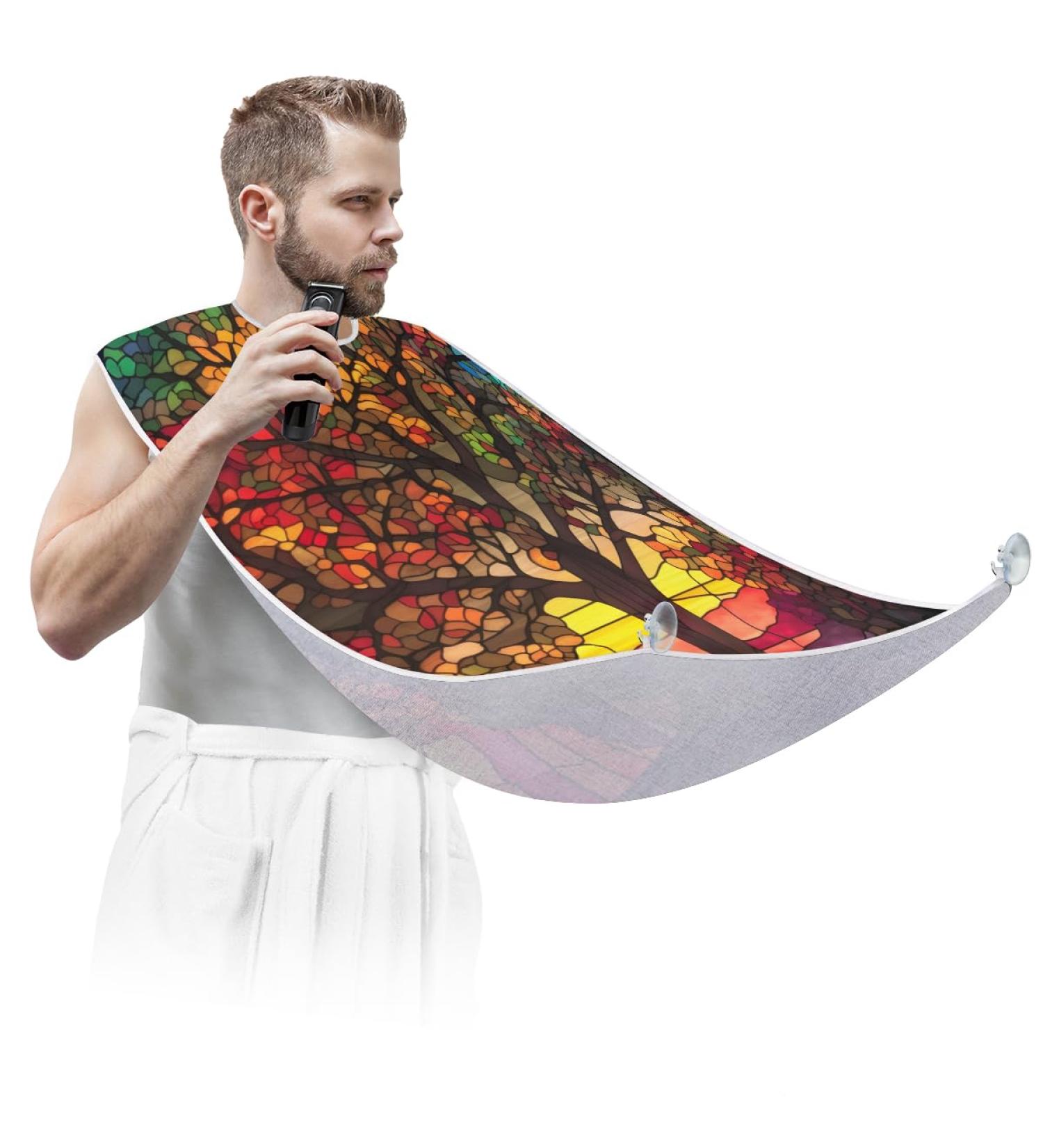 Colorful Trees Beard Bib Apron - Best Beard Hair Catcher for Men | Perfect Gift for Father's Day Anniversary & Christmas - Buy Online on GoSupps.com