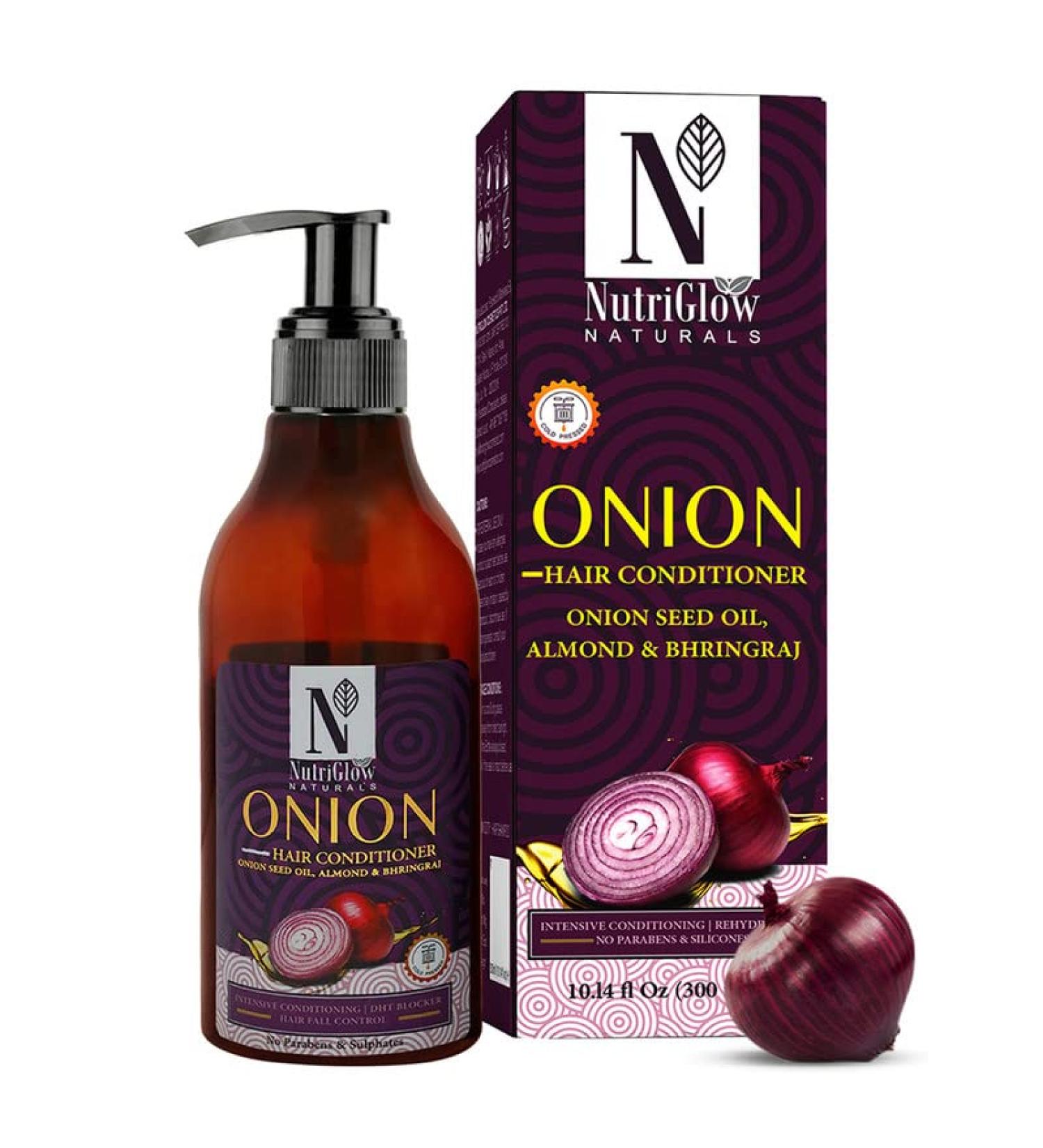 NutriGlow Onion Hair Conditioner - Natural Ingredients for Damaged Hair | Best Onion Conditioner for Healthy Hair - Buy Online on GoSupps.com