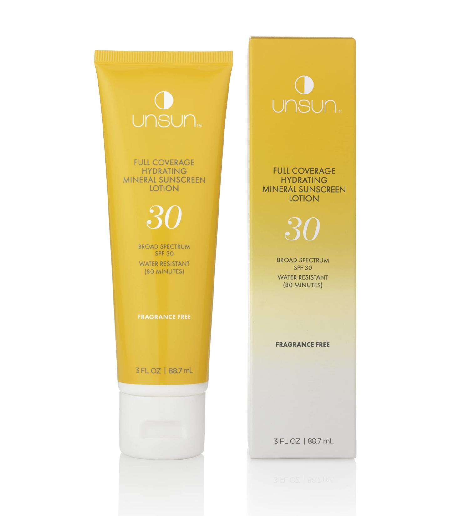 Unsun Full Coverage Mineral Body Sunscreen SPF 30 - Hydrating & Moisturizing Lotion - 3 fl oz - Buy Online on GoSupps.com