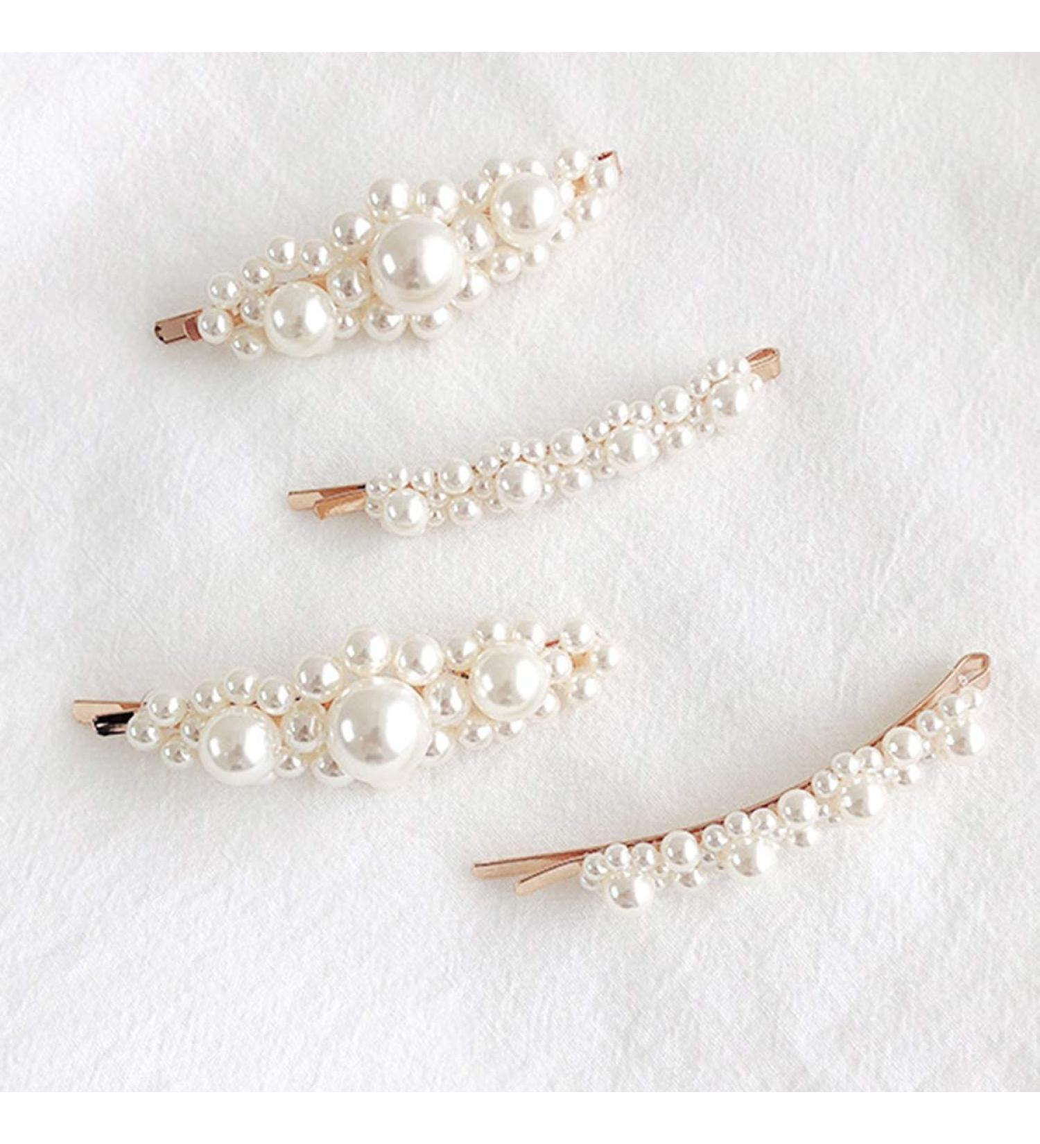 SH-RuiDu Pearl Hair Clip for Women & Girls | Sparkly Glitter Accessory for Weddings & Parties 1pc - Buy Online on GoSupps.com