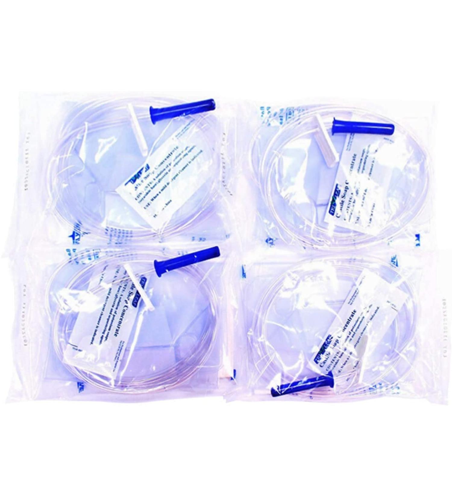 Cor-Vital Disposable Enema Bag Kit for Colon Cleansing (Pack of 4 Kits) - Enema Kit with Enema Bag Enema Tube Clamp - Coffee Enema Kit & Colon Cleanse Kit for Your Enema Routine