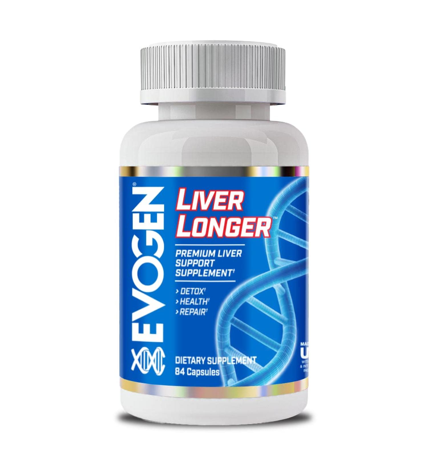 Evogen Liver Longer - Premium Liver Support Supplement | Detox Health & Repair | N-Acetyl L-Cysteine Milk Thistle TUDCA | 84 Capsules - Buy Online on GoSupps.com