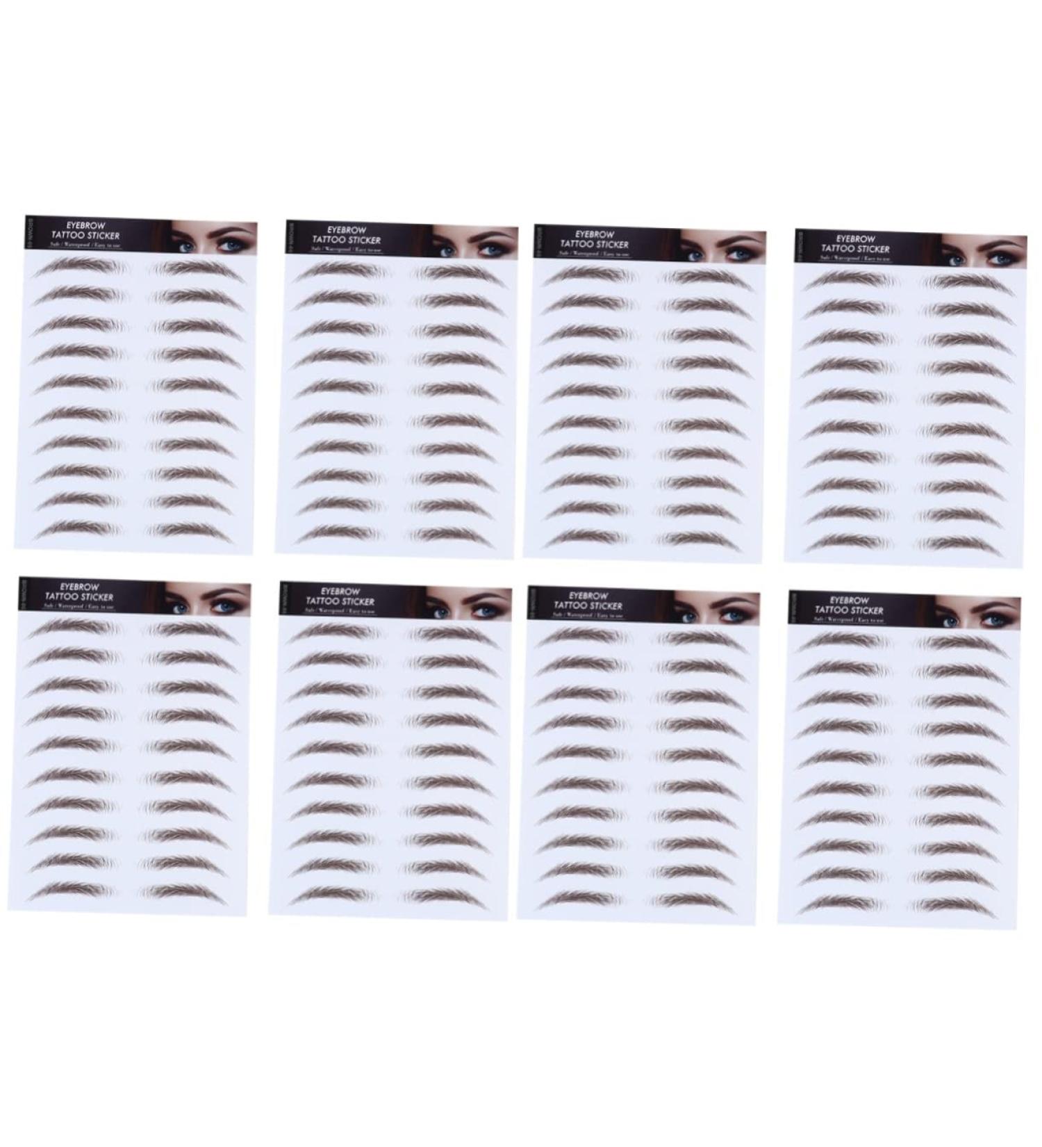 FRCOLOR 8 Pcs Eyebrow Stickers Waterproof Makeup Fake Eyebrow 6d Hair-like Eyebrows Stickers Modify Applique - Buy Online on GoSupps.com