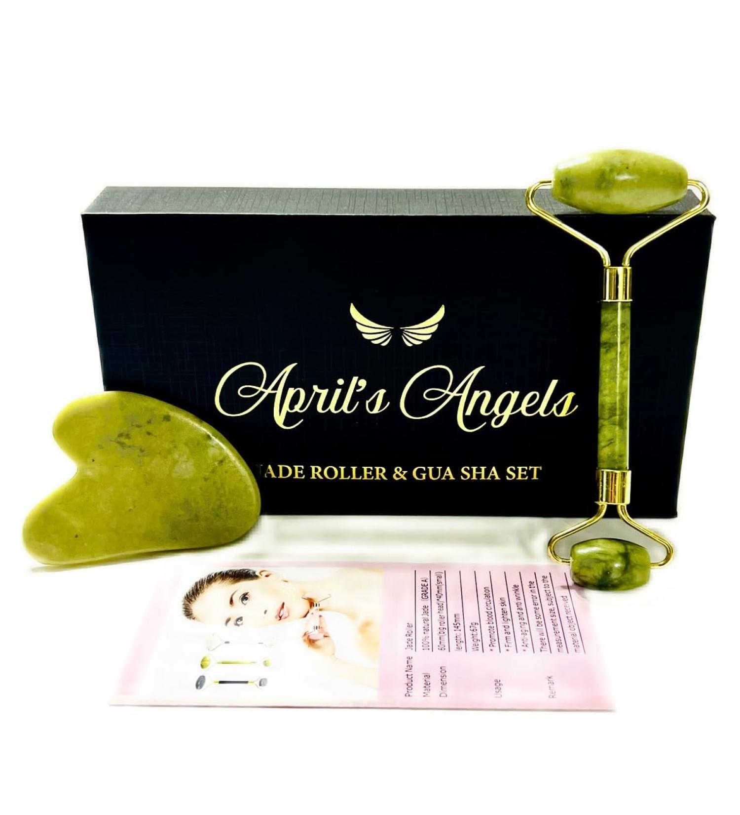 Buy Genuine Jade Roller & Gua Sha Set - Facial Massage for Lymphatic Support Contouring & Tension Relief | International Shipping Available - Buy Online on GoSupps.com
