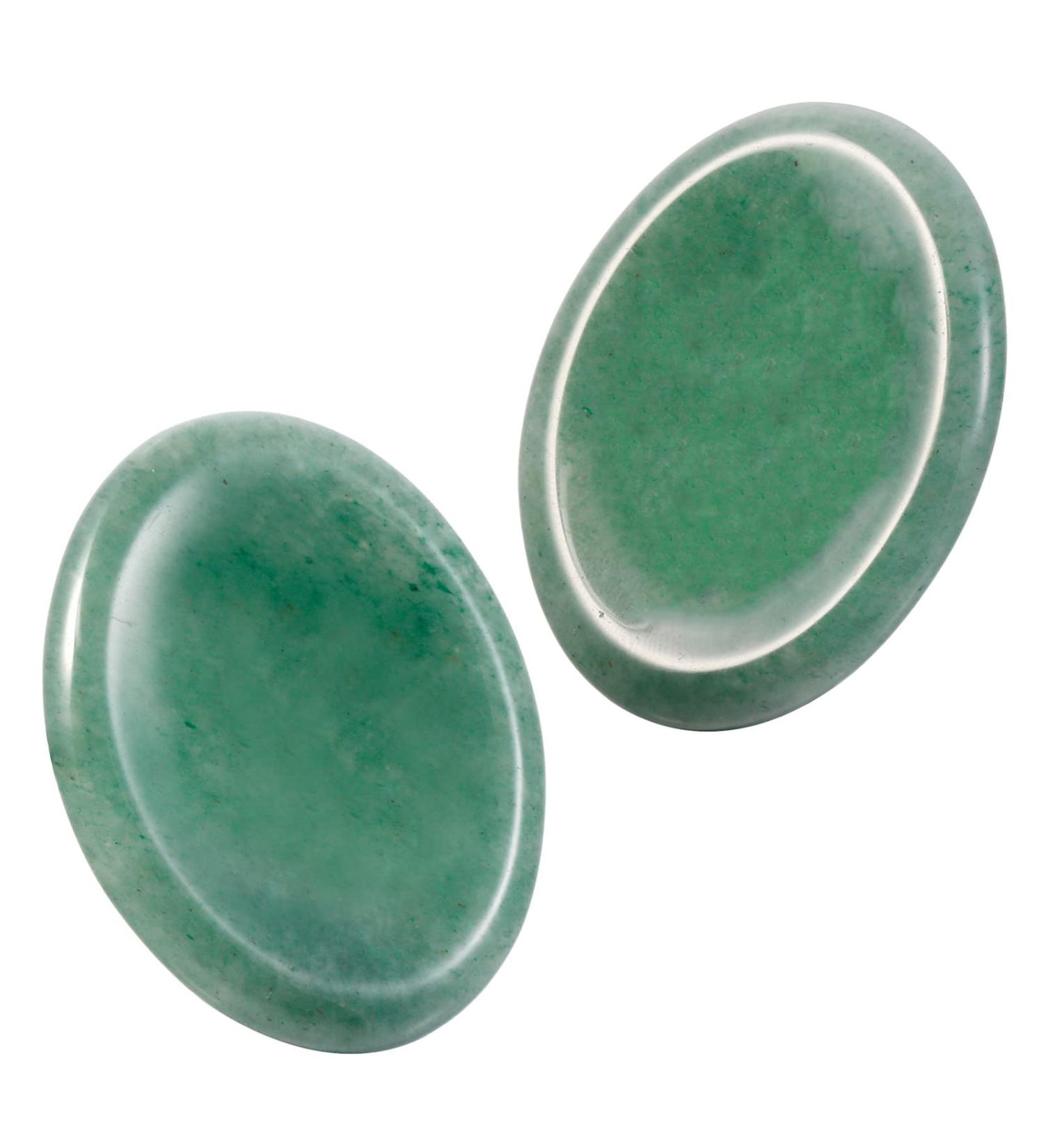Nupuyai Green Aventurine Oval Thumb Worry Stone Set for Healing Anxiety - 2pcs 45x35mm #6-green - Buy Online on GoSupps.com