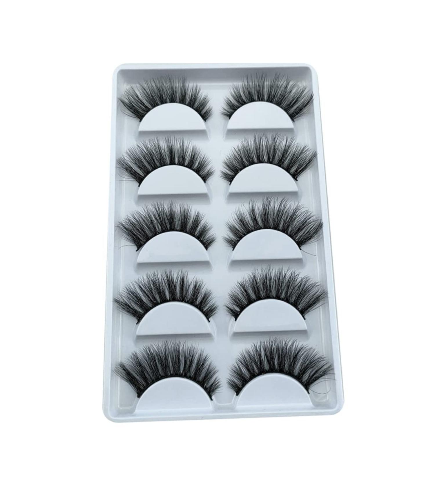 minkissy 5 Pairs Fake Eyelashes Beauty Accessories Fake Makeup Lashes False Eyelashes Bulk Natural Fluffy False Faux Lashes Bulk Makeup Girl Eyelashes 3d Set Fiber Hand Made - Buy Online on GoSupps.com