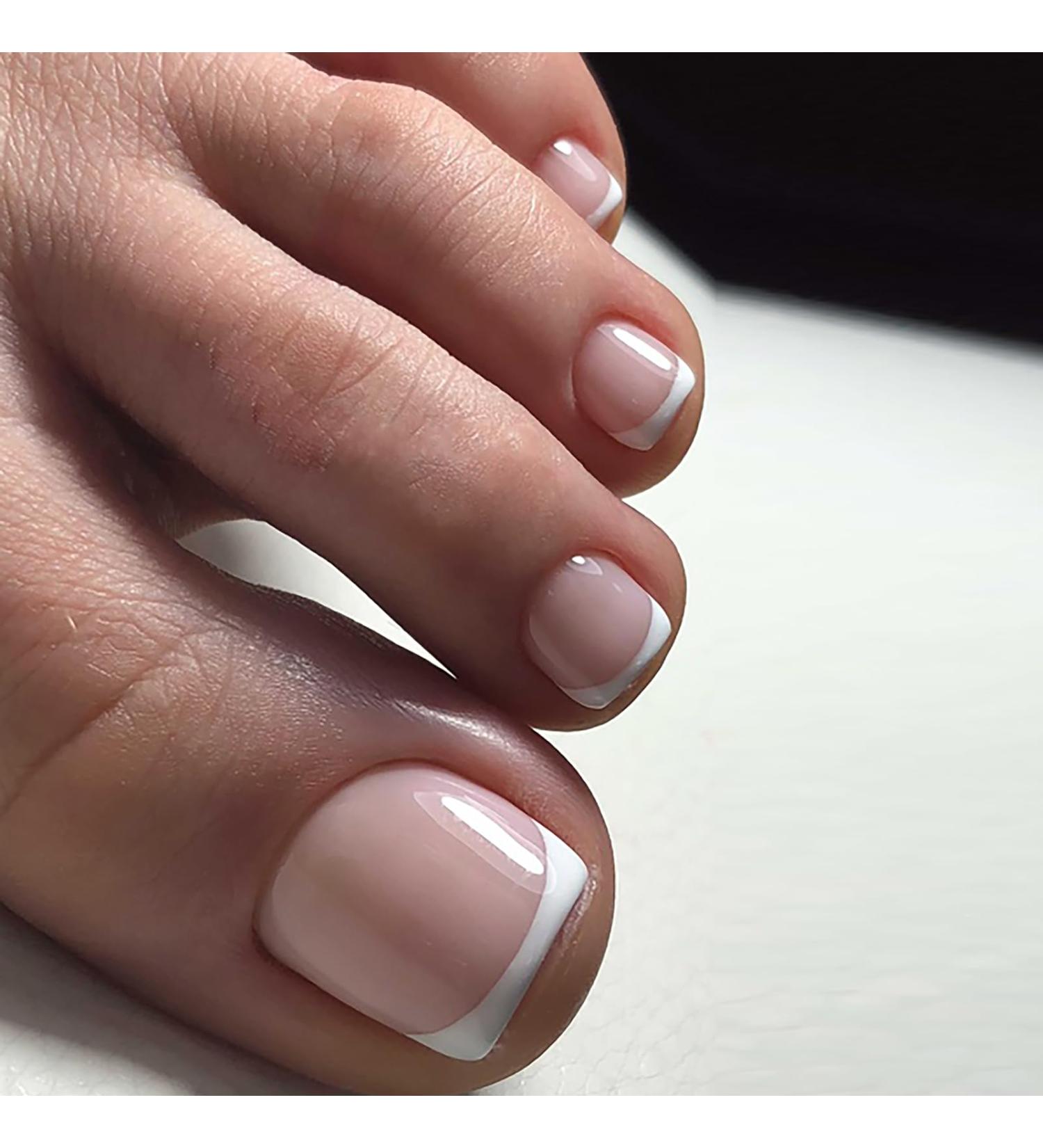 French False Toenails - Nude Fake Toe Nail - Stick on Toenails with Nail Glue - Acrylic Press on Toenails - Toe Nail Extensions with Short Nail Tips - Nail Art Set for Women Girls - Buy Online on GoSupps.com