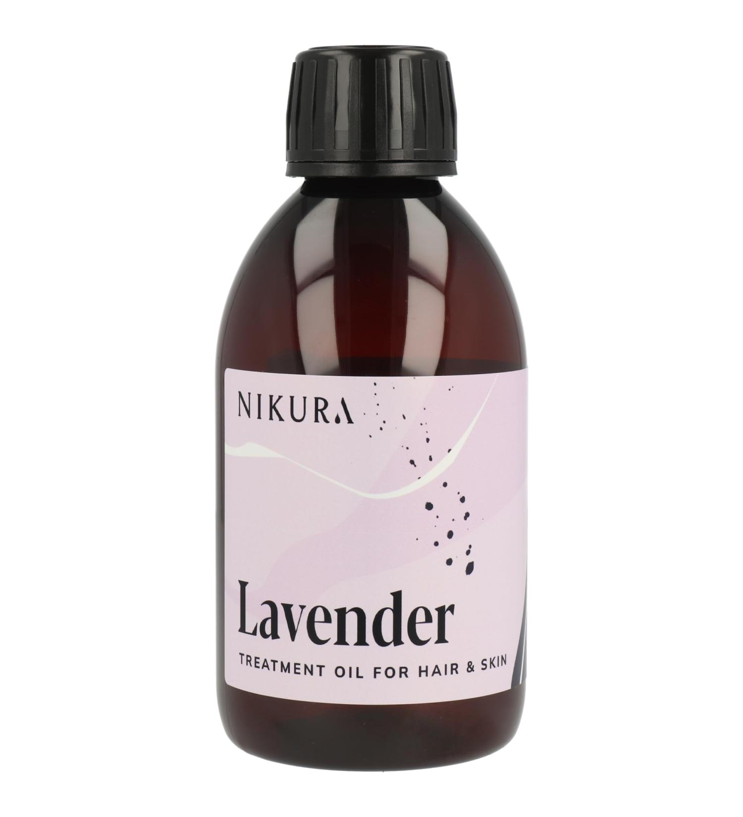 Nikura Lavender Treatment Oil - 250ml | Hair & Skin Serum with Almond, Jojoba, Argan & Lavender Oils | Vegan & UK Made - Buy Online on GoSupps.com