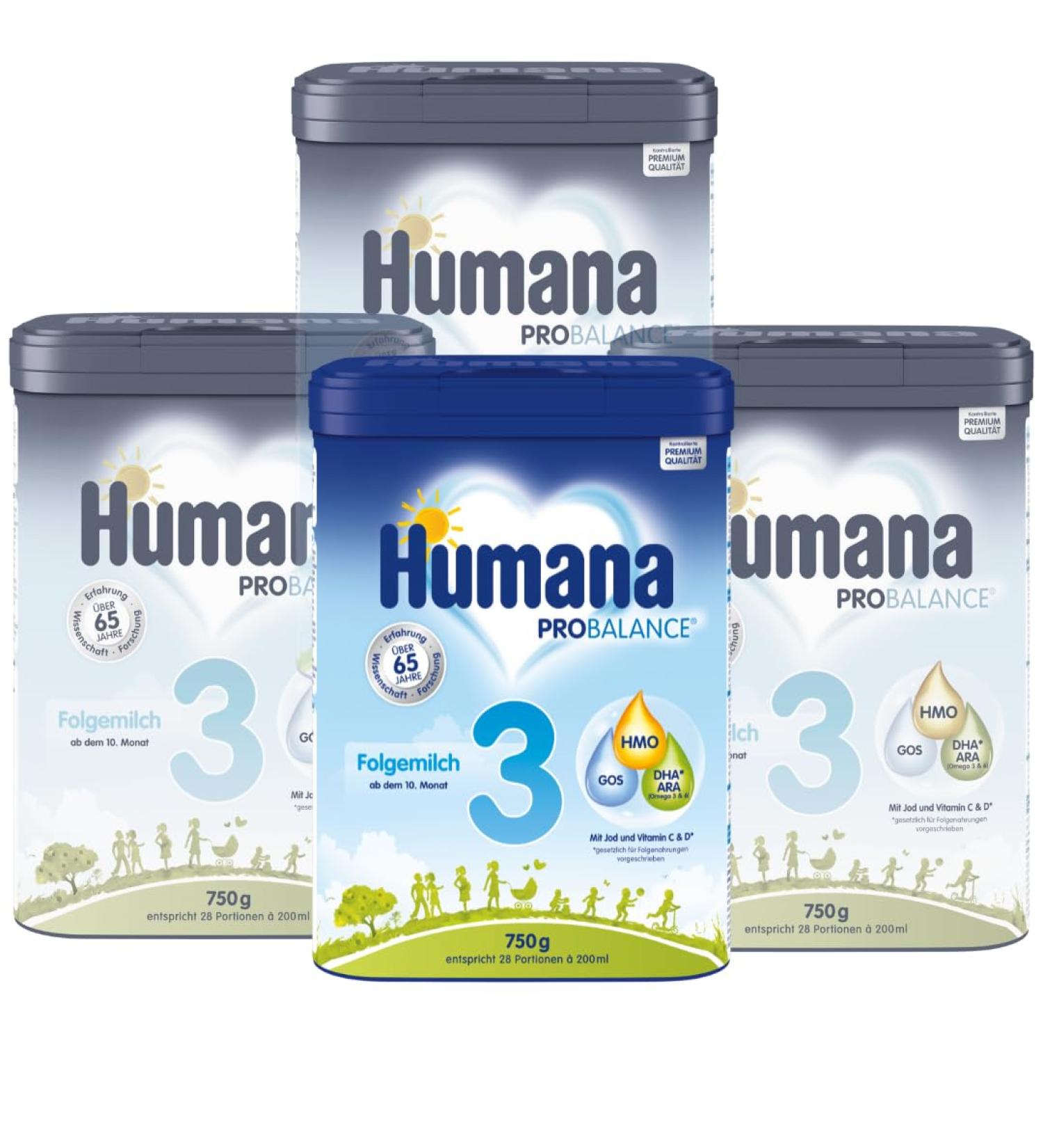 Buy Humana Probalance Follow-Up Milk 3 - Ideal Baby Food for 10+ Months | 4 x 750g Pack | International Shipping Available - Buy Online on GoSupps.com