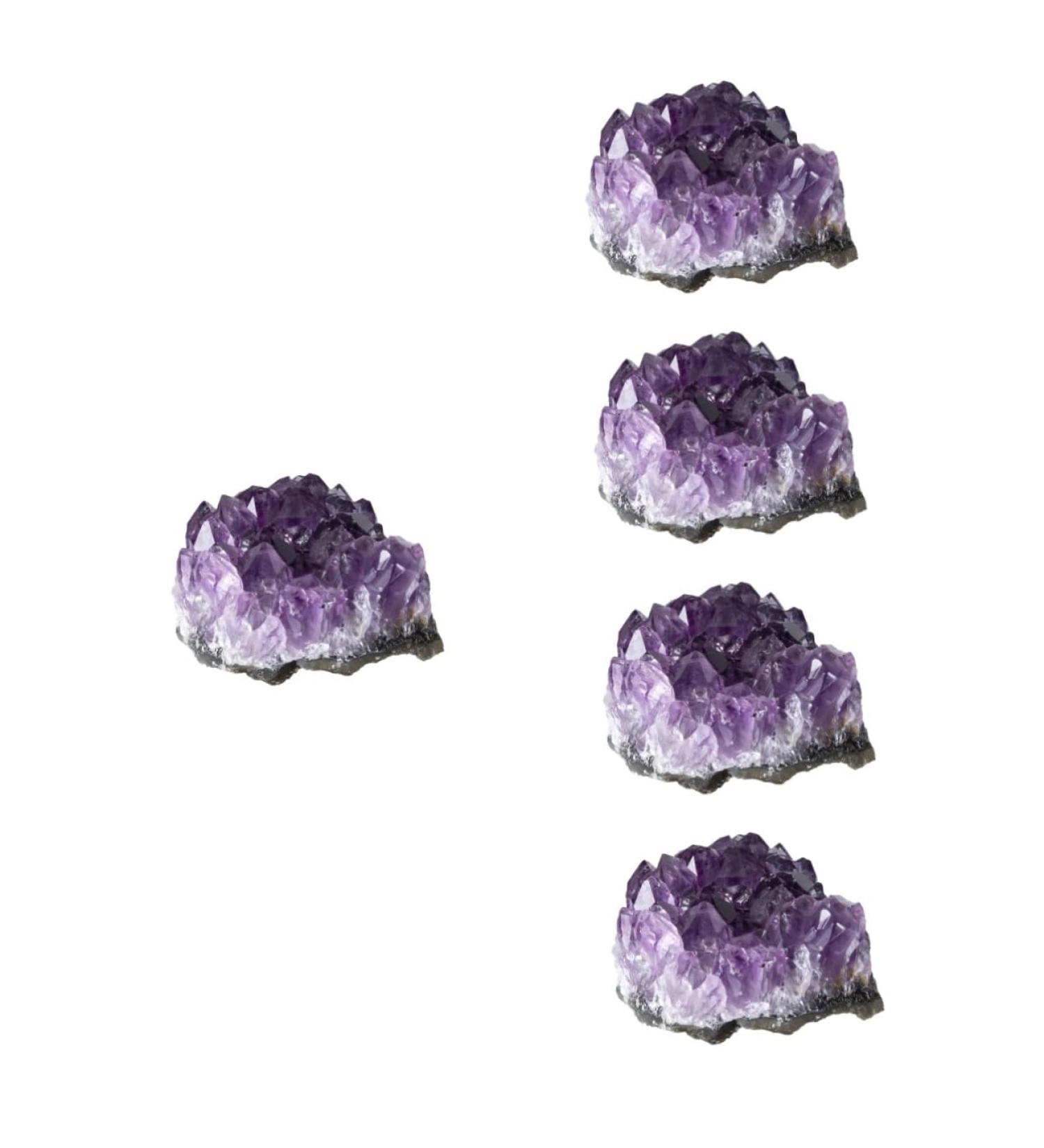 FOMIYES 5pcs Natural Crystal Cluster Natural Geode Cave Feng Shui Ornament Irregular Crafts Natural Minerals - Buy Online on GoSupps.com