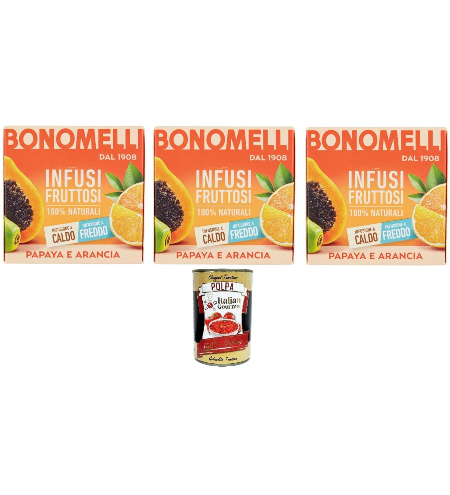  Italian Gourmet E.R. Bonomelli 100% Natural Fruit Infusion Papaya and Orange (Pack of 12) + Italian Gourmet Polpa 400g - Buy Online on GoSupps.com