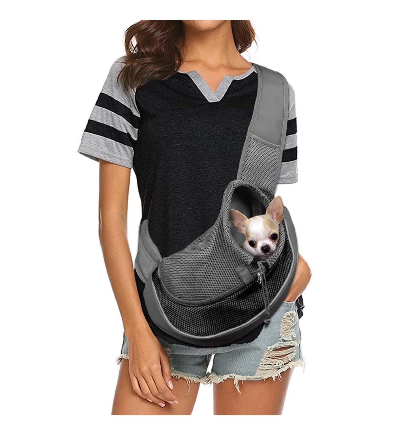 Amor Aeol Pet Carrier Hands Free Puppy Carrier for Small Dogs and Cat Suitable for pets under 4 pounds Breathable Mesh Travel Safe Puppy Sling Adjustable Dog Sling Carrier Machine Washable(black) - Buy Online on GoSupps.com