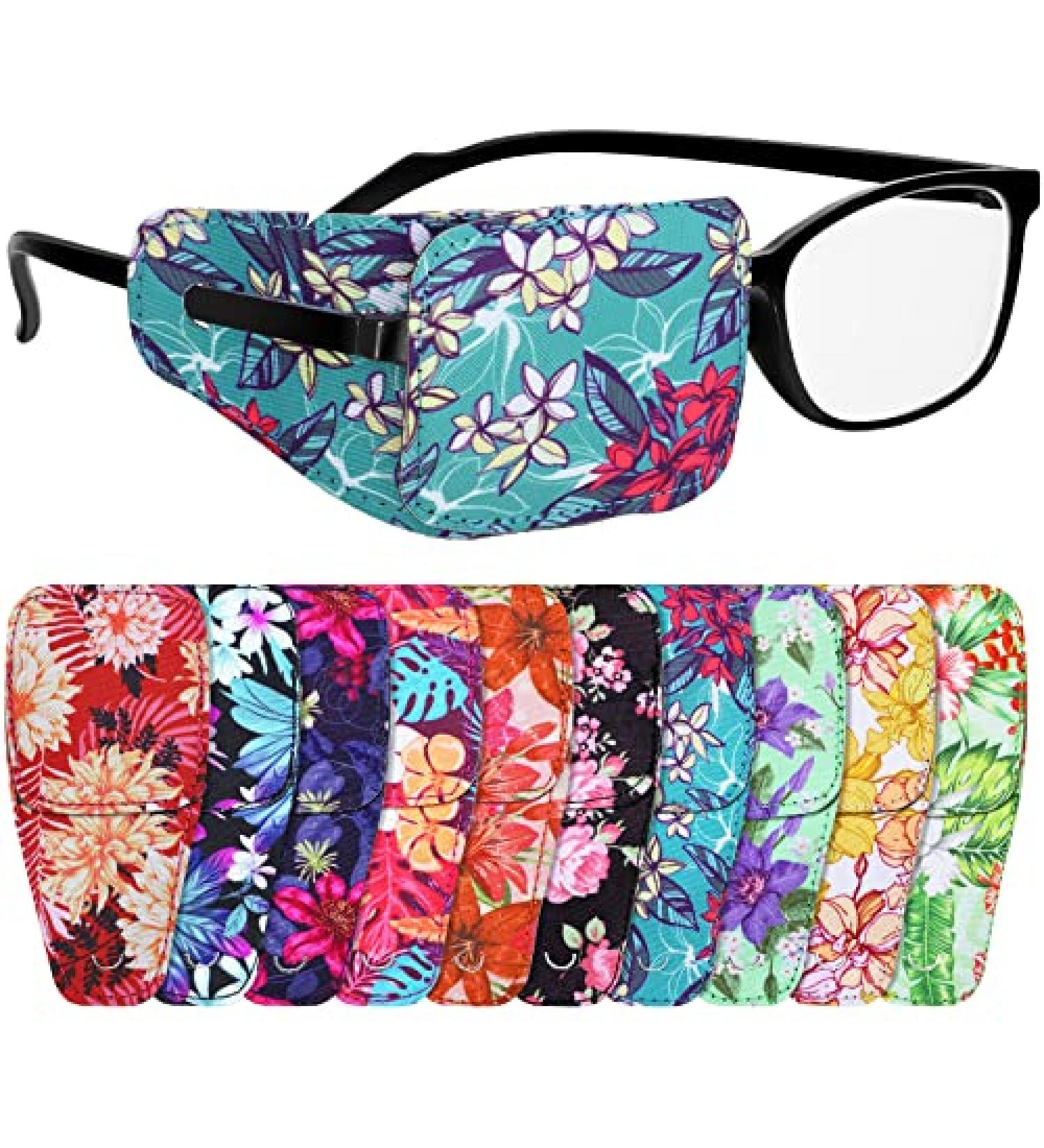 10 Pcs Cute Fabric Eye Patches for Adults - Flower Style, Left or Right Eye, Glasses Friendly - Buy Online on GoSupps.com