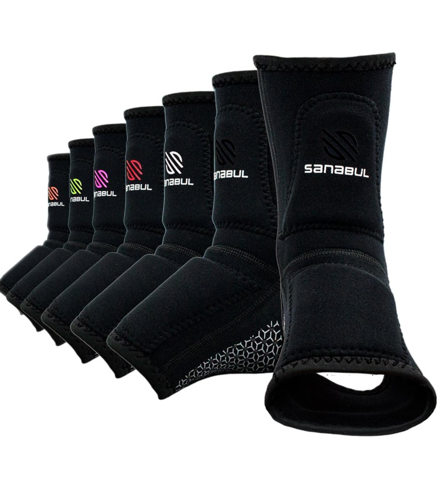 Sanabul Essential Striking Gel Ankle Guard for MMA Muay Thai Kick Boxing - Black, Large-X-Large (Pair) - Buy Online on GoSupps.com