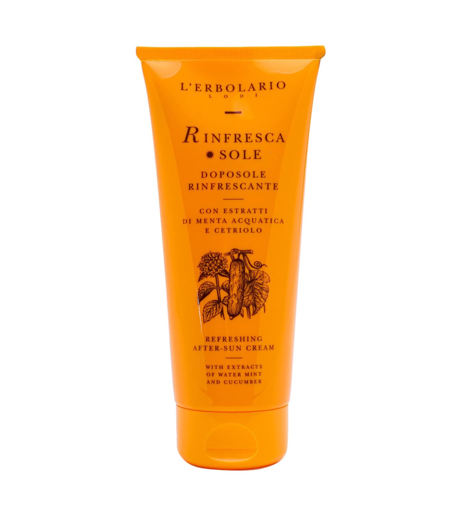 LErbolario RinfrescaSole After-Sun Fluid 200ml | Refreshing Mint & Cucumber Extracts for Soothing Skin - Buy Online on GoSupps.com