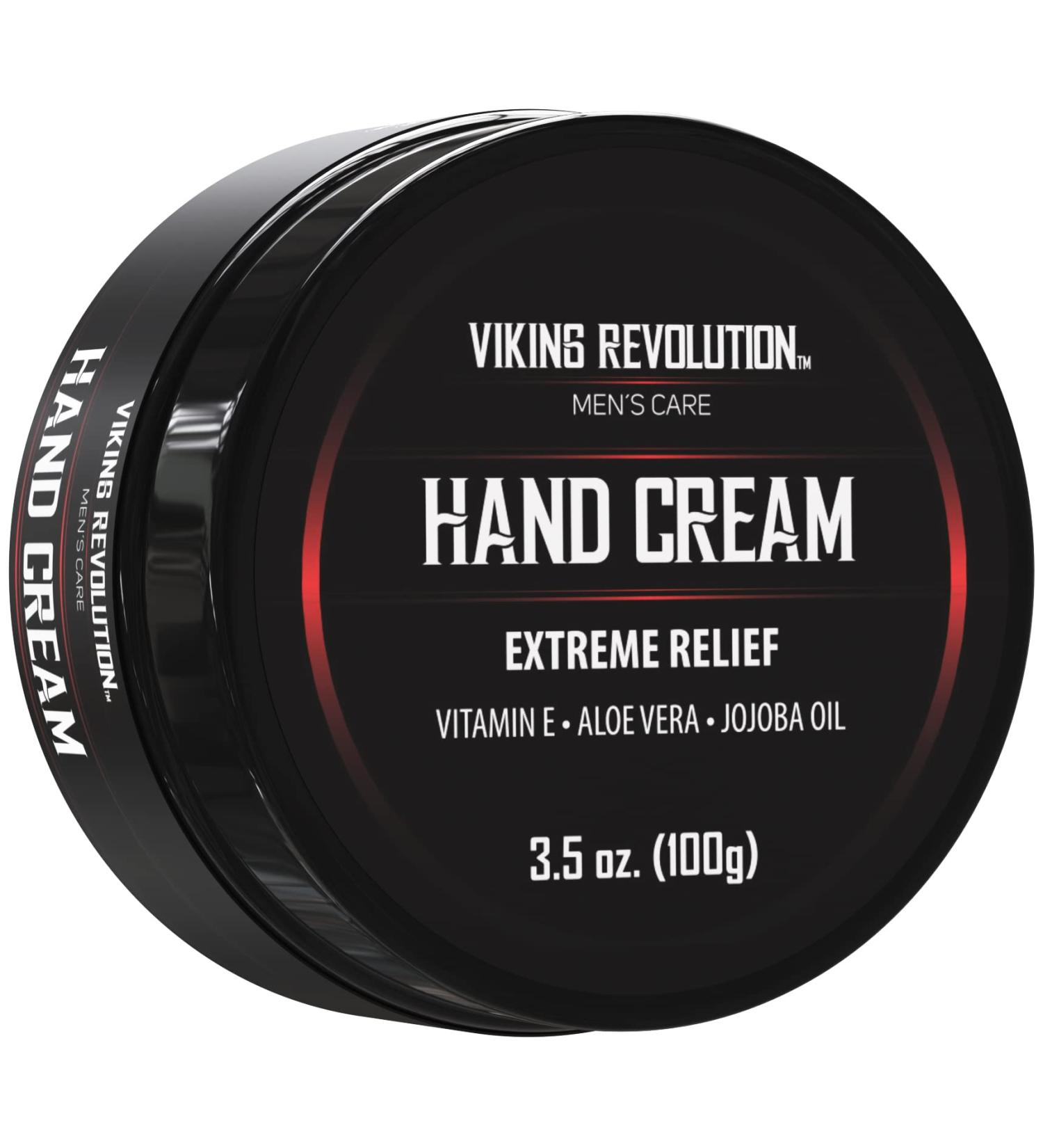 Viking Revolution Men's Hand Cream for Dry Cracked Hands Repair - Aloe Vera Moisturizer with Vitamin E (3.5oz) - Buy Online on GoSupps.com