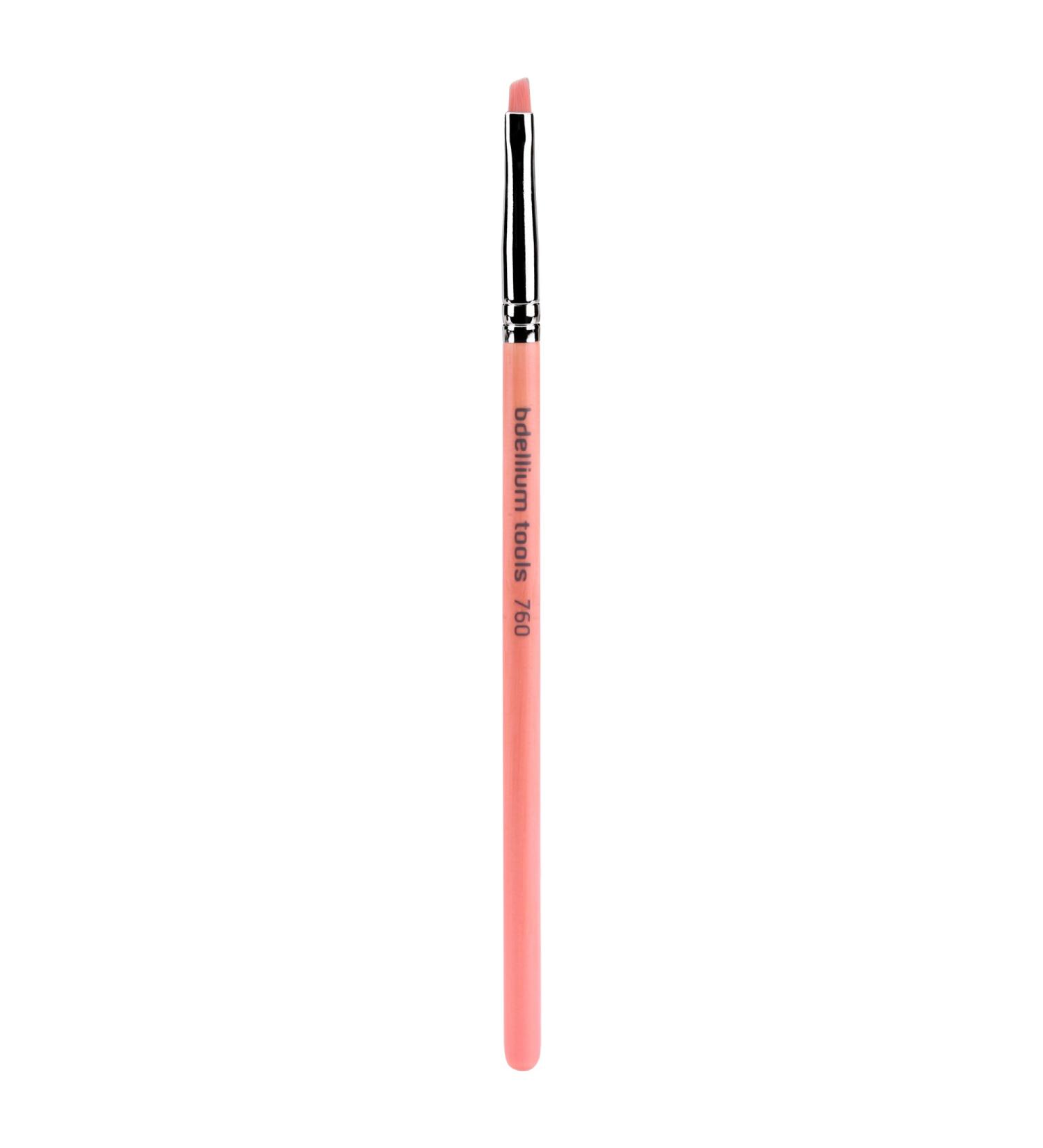 Bdellium Tools Professional Makeup Brush - Pink Bambu Series 760 Liner/Brow - With Soft Synthetic Fibers For Eyes & Brows (Pink 1pc)