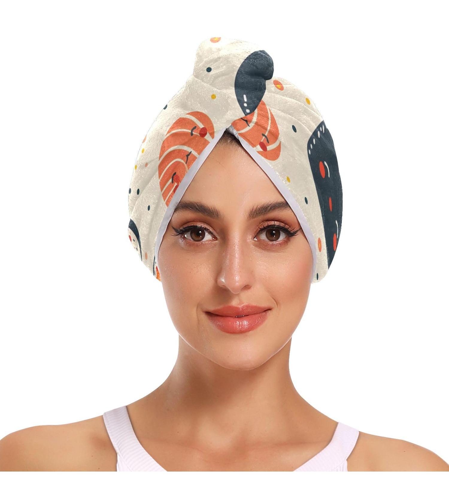 Sushi Dots Hair Towel 2 Pack | Super Absorbent Quick Dry Hair Turbans for Women & Girls - Buy Online on GoSupps.com