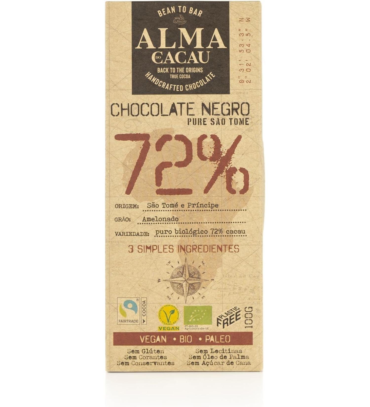 Quinta de Jugais Chocolate Origins 72% Cocoa - Lot de 2 Tablettes 100g bar - Vegan & Paleo Product - From S o Tom et Principe - No Cane Sugar No Palm Oil - Nutrient Packed Product - Buy Online on GoSupps.com