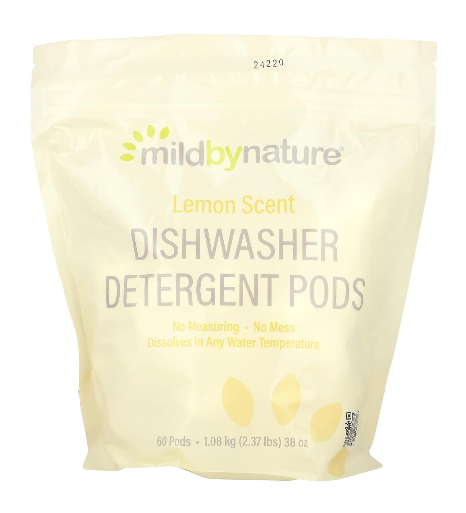 Mild By Nature Automatic Dishwashing Detergent Pods - Lemon Scent 60 Loads 36.48 oz | Eco-Friendly International Shipping - Buy Online on GoSupps.com