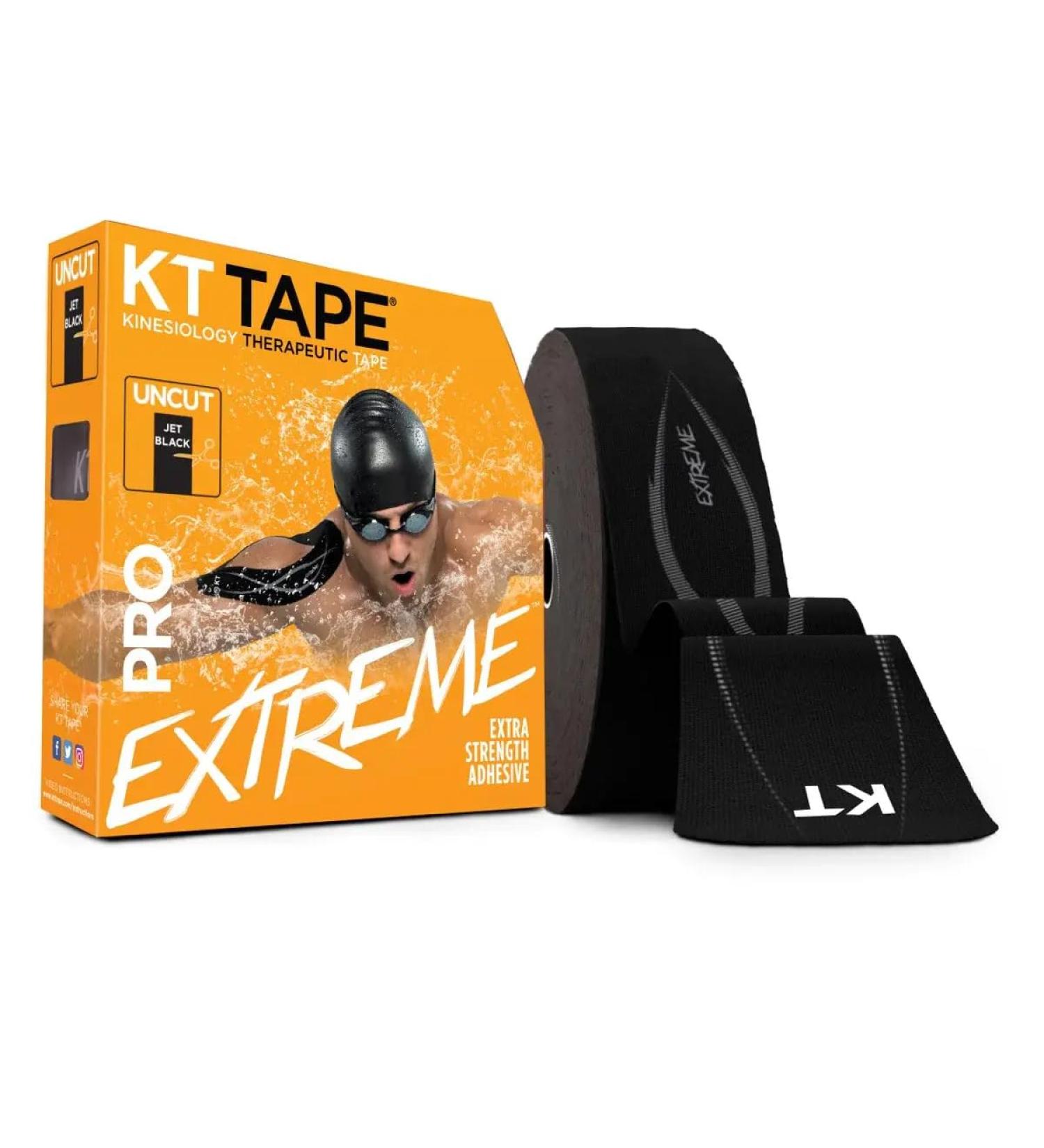 KT Tape PRO Extreme - Jumbo 125ft Kinesiology Athletic Tape | Black | Best for Sports & Pain Relief | International Shipping - Buy Online on GoSupps.com