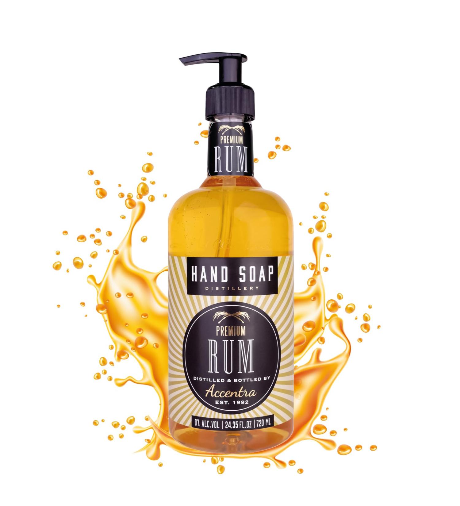 Accentra Hand Soap in bottle look 720 ml hand soap in pump dispenser liquid soap rum scent refillable - Buy Online on GoSupps.com