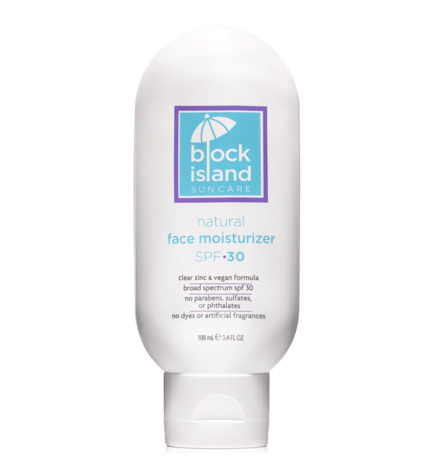 Block Island Organics Natural Face Moisturizer SPF 30 - Broad Spectrum UVA/UVB Protection - Anti-Aging Sunscreen - EWG Recommended - Non-Toxic - Made in USA - 3.4 OZ - Buy Online on GoSupps.com