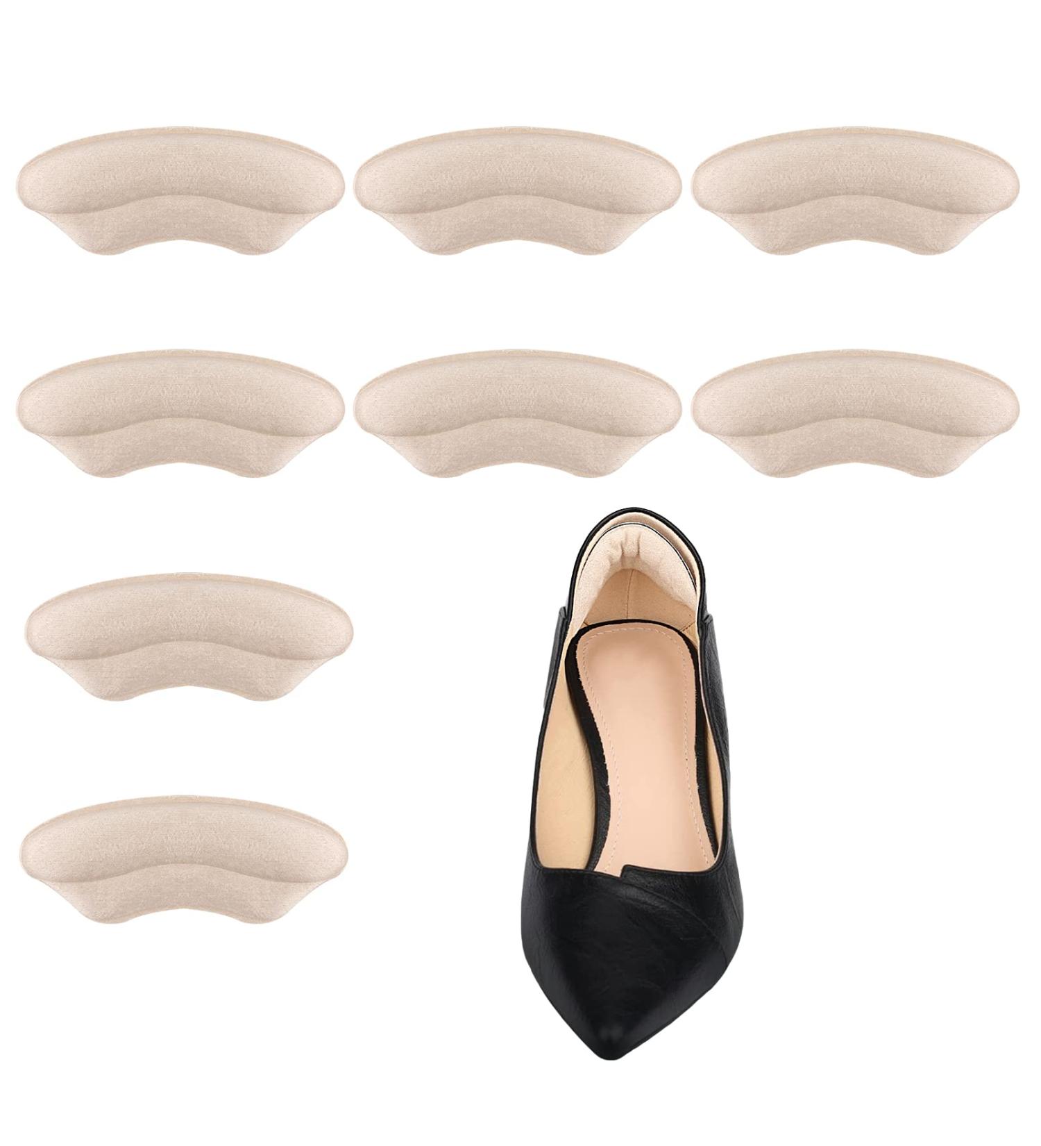 Heel Grips & Pads - 4 Pairs Soft Inserts for Loose Shoes | Self-Adhesive Cushion Protectors for Men, Women in Apricot - One Size - Buy Online on GoSupps.com