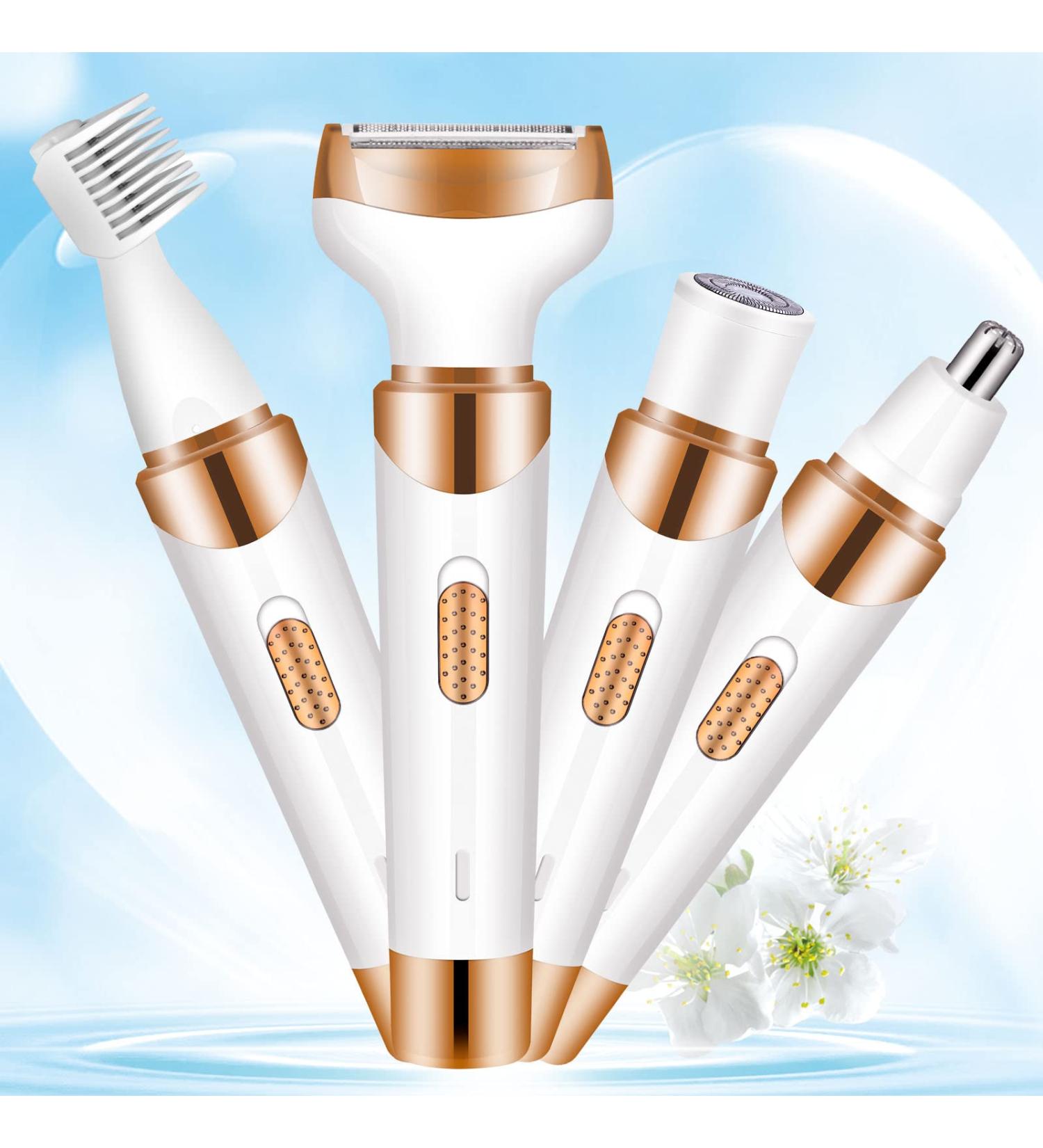 Electric Razors for Women - 4 in 1 Portable Rechargeable Shaver and Trimmer for Face, Underarm, Legs, and Bikini Area by Maywiyi - Buy Online on GoSupps.com